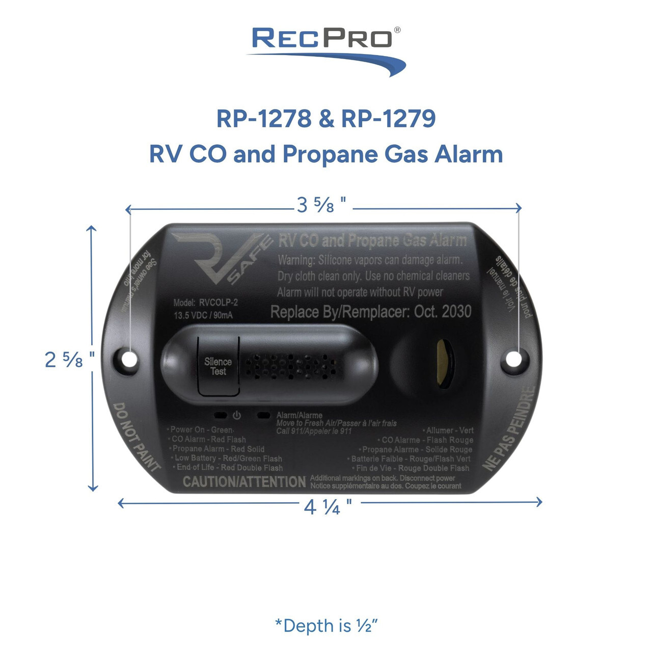 RV CO and Propane Gas Alarm Measurements RV CO and Propane Gas Alarm Measurements
