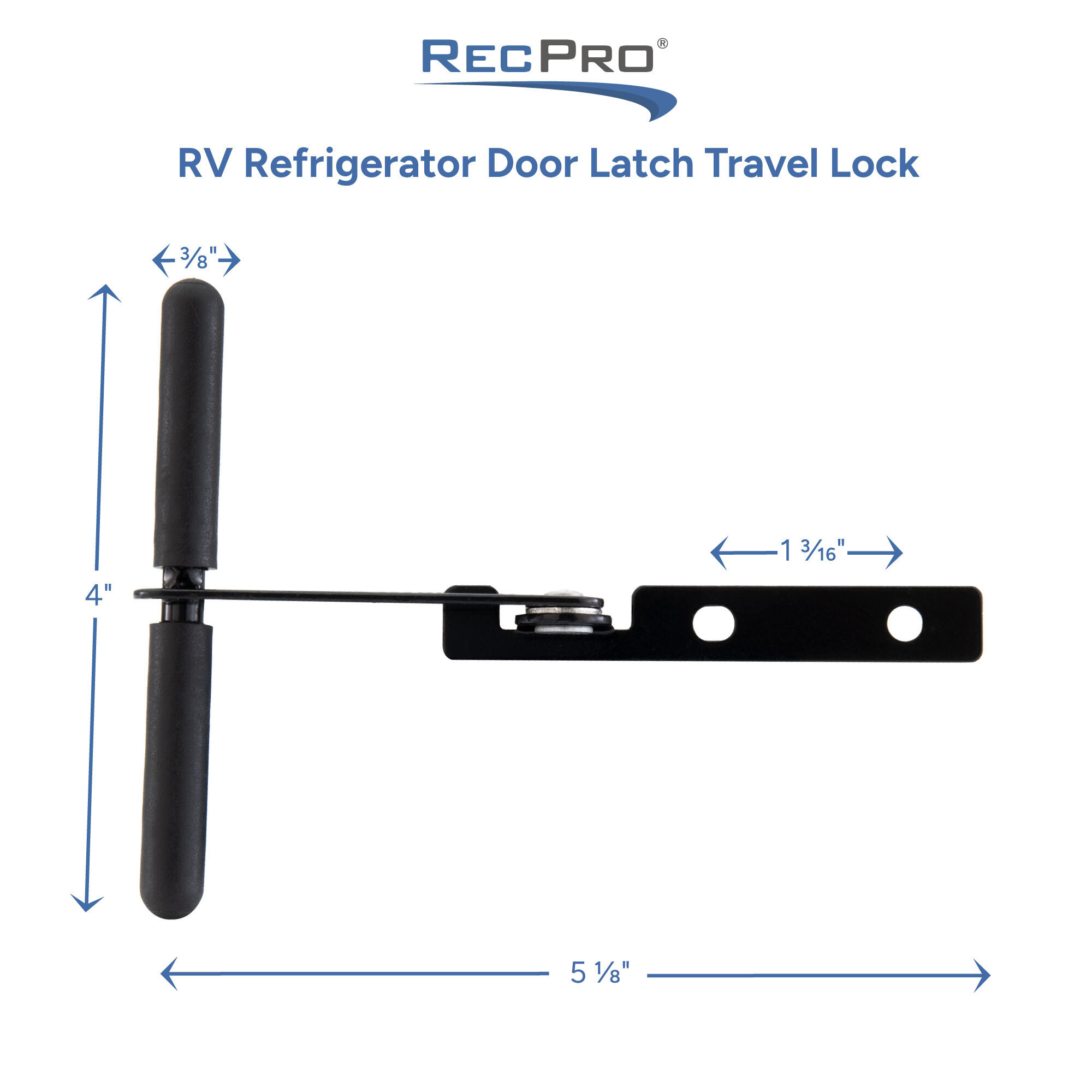 RV Refrigerator Door Latch Travel Lock Measurements 
