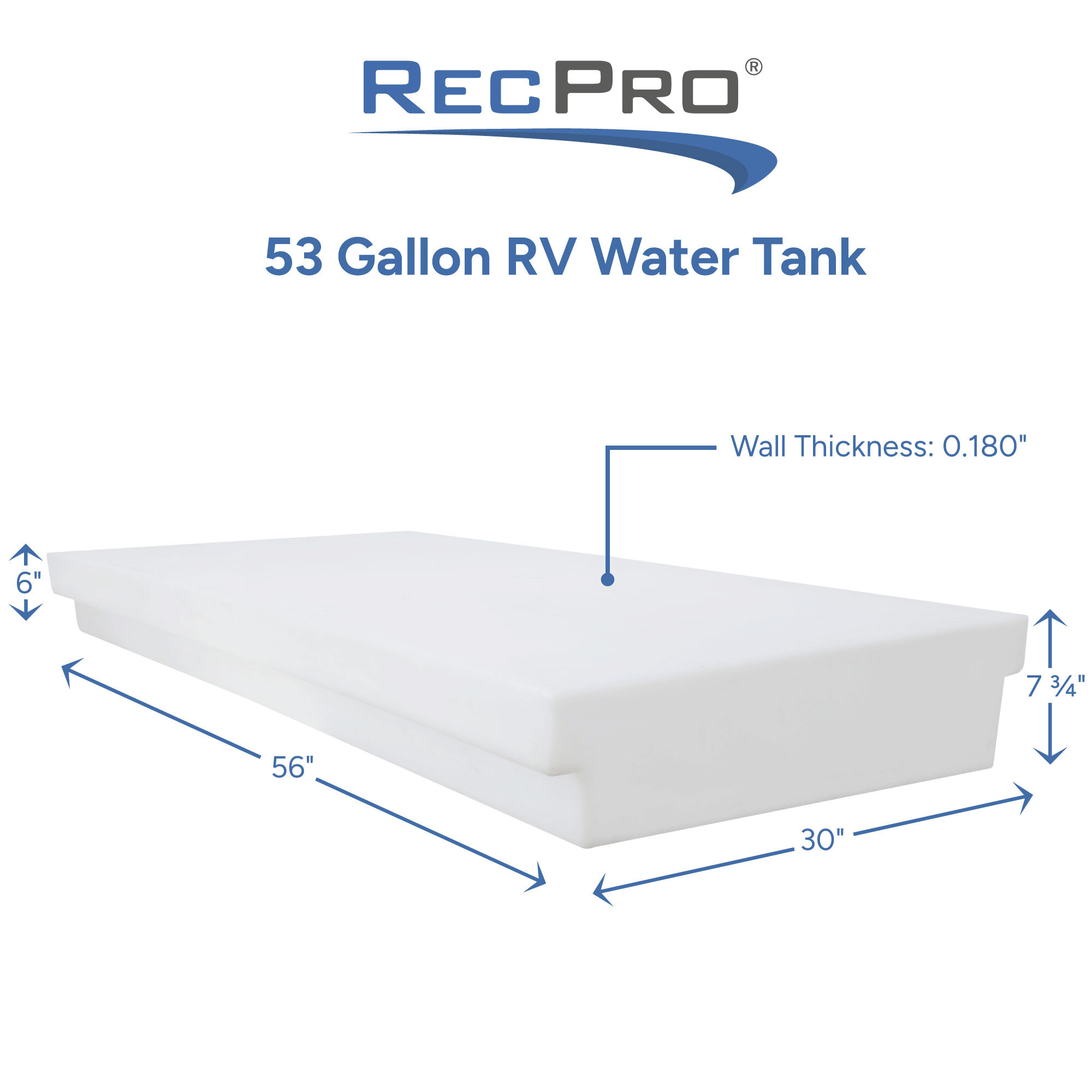 53 Gallon RV Water Tank Measurements 