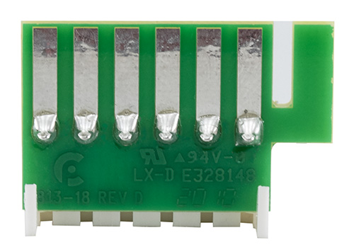 Water heater circuit board adapter front view. Water heater circuit board adapter front view.
