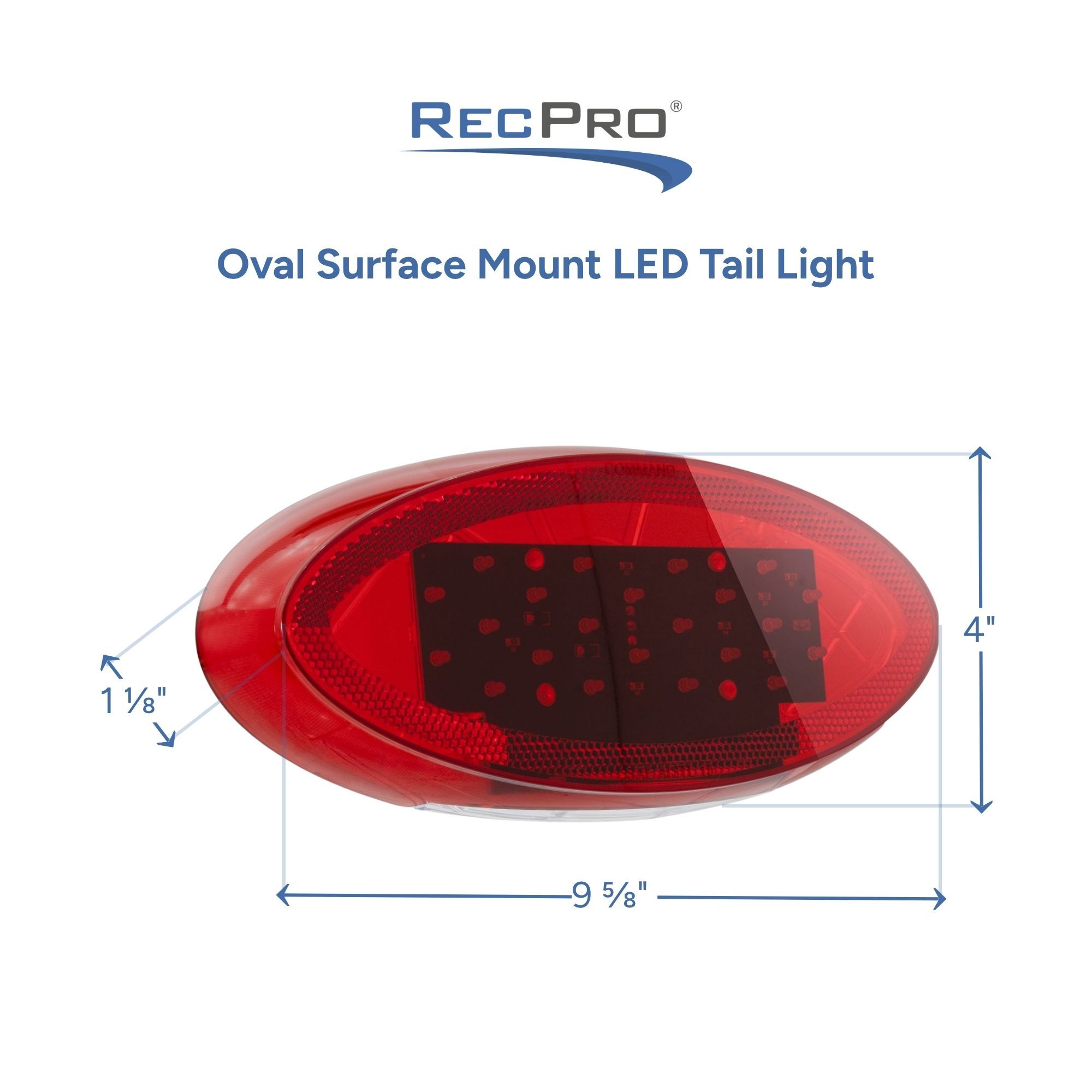 Oval Surface Mount LED Tail Light Measurements Oval Surface Mount LED Tail Light Measurements