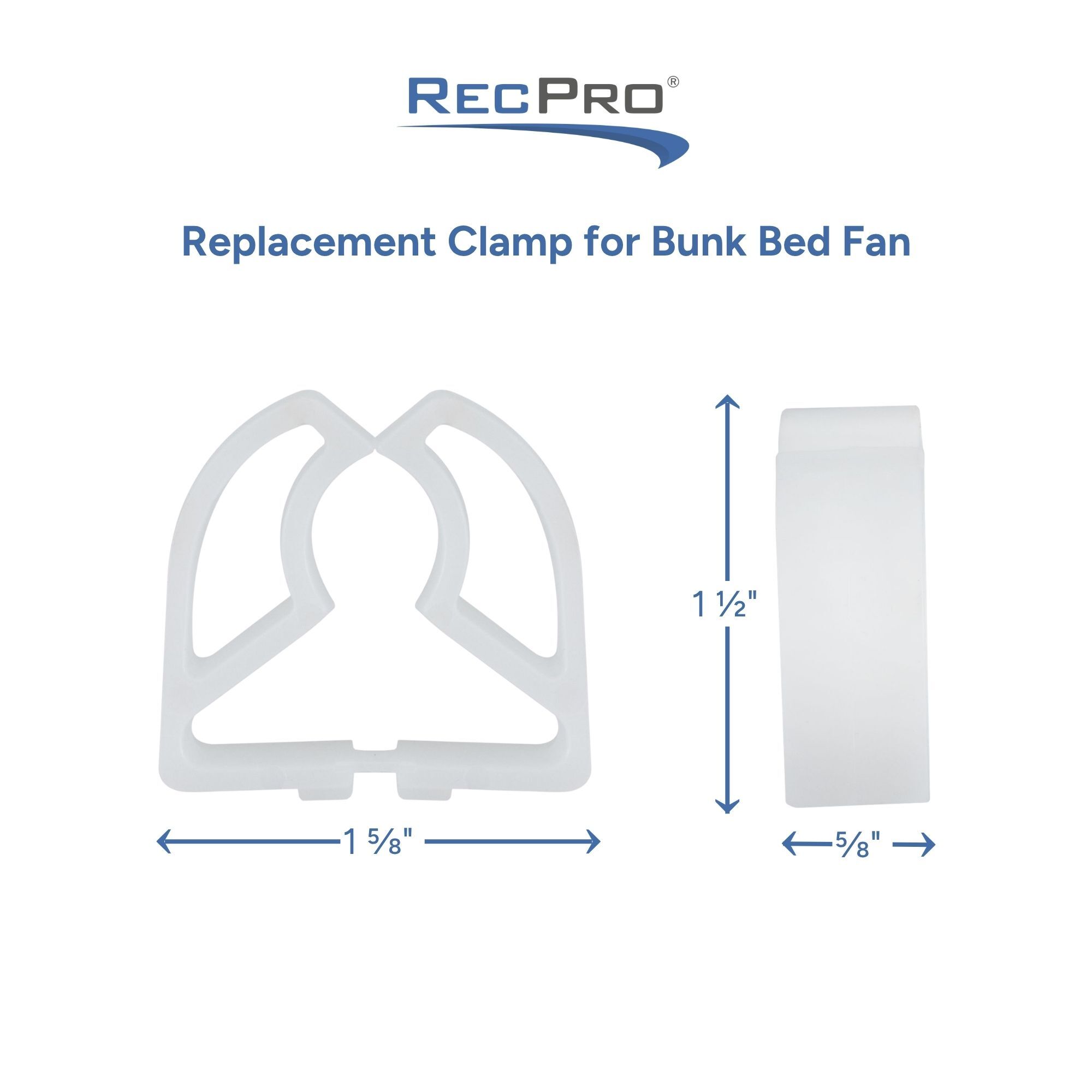 Replacement Clamp for Bunk Bed Fan Measurements Replacement Clamp for Bunk Bed Fan Measurements