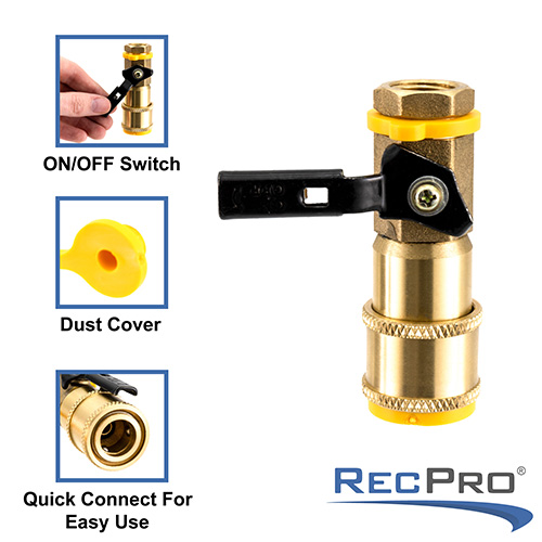 RV Quick Connect Hose Coupling Brass - RecPro