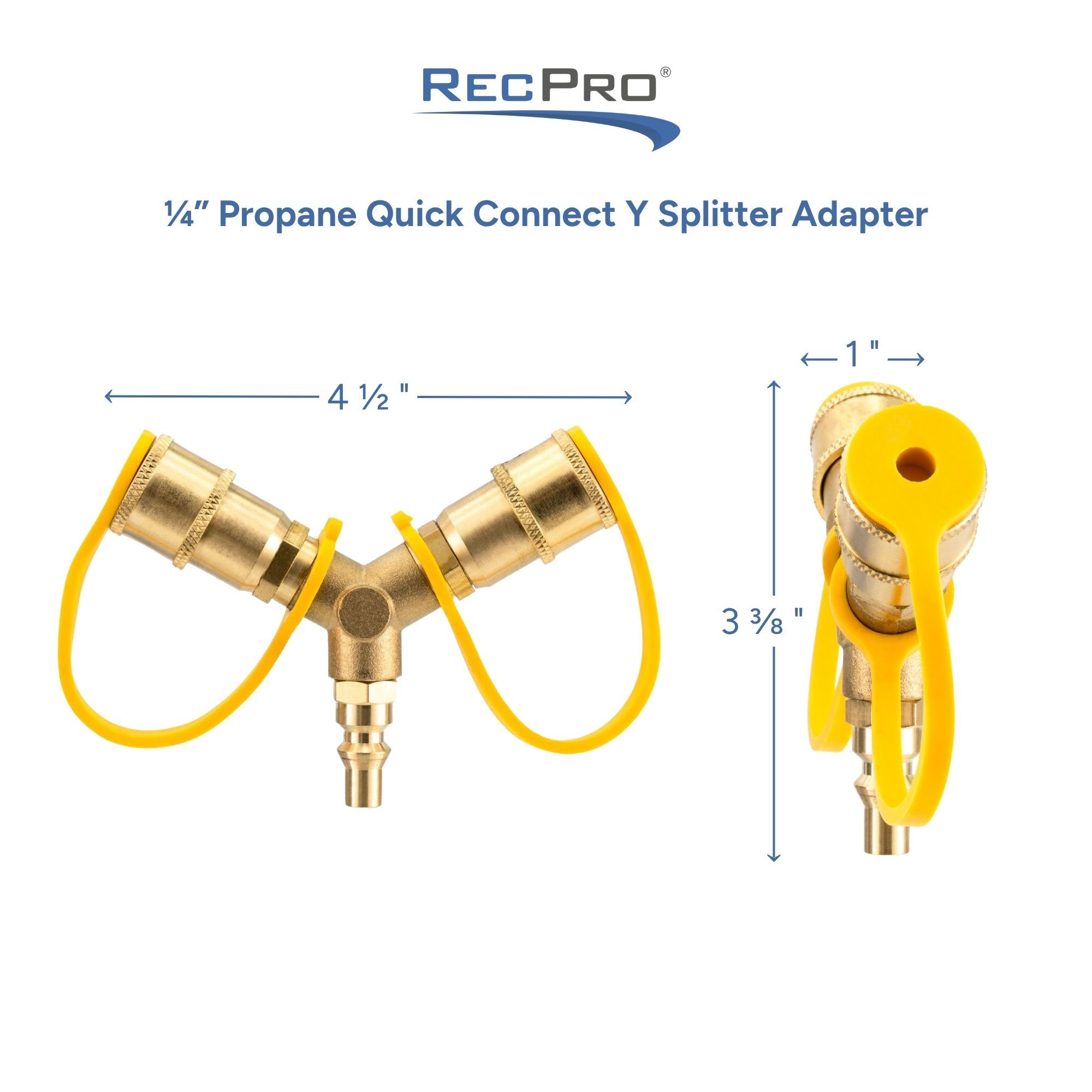 1/4" Propane Quick Connect Y Splitter Adapter Measurements 1/4" Propane Quick Connect Y Splitter Adapter Measurements