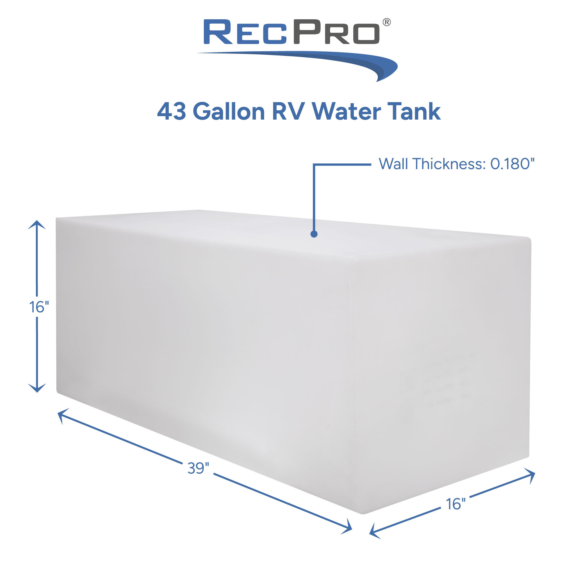 43 Gallon RV Water Tank Measurements 