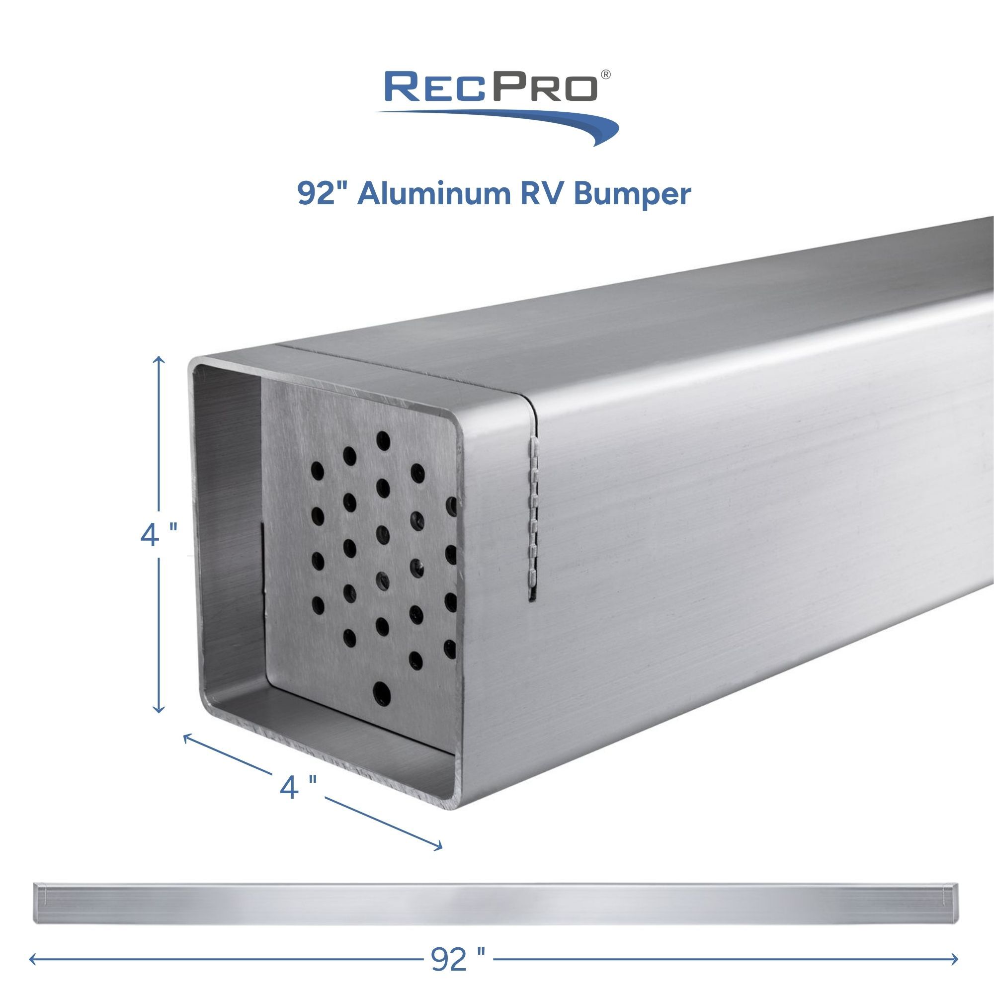 92" Aluminum RV Bumper Measurements 