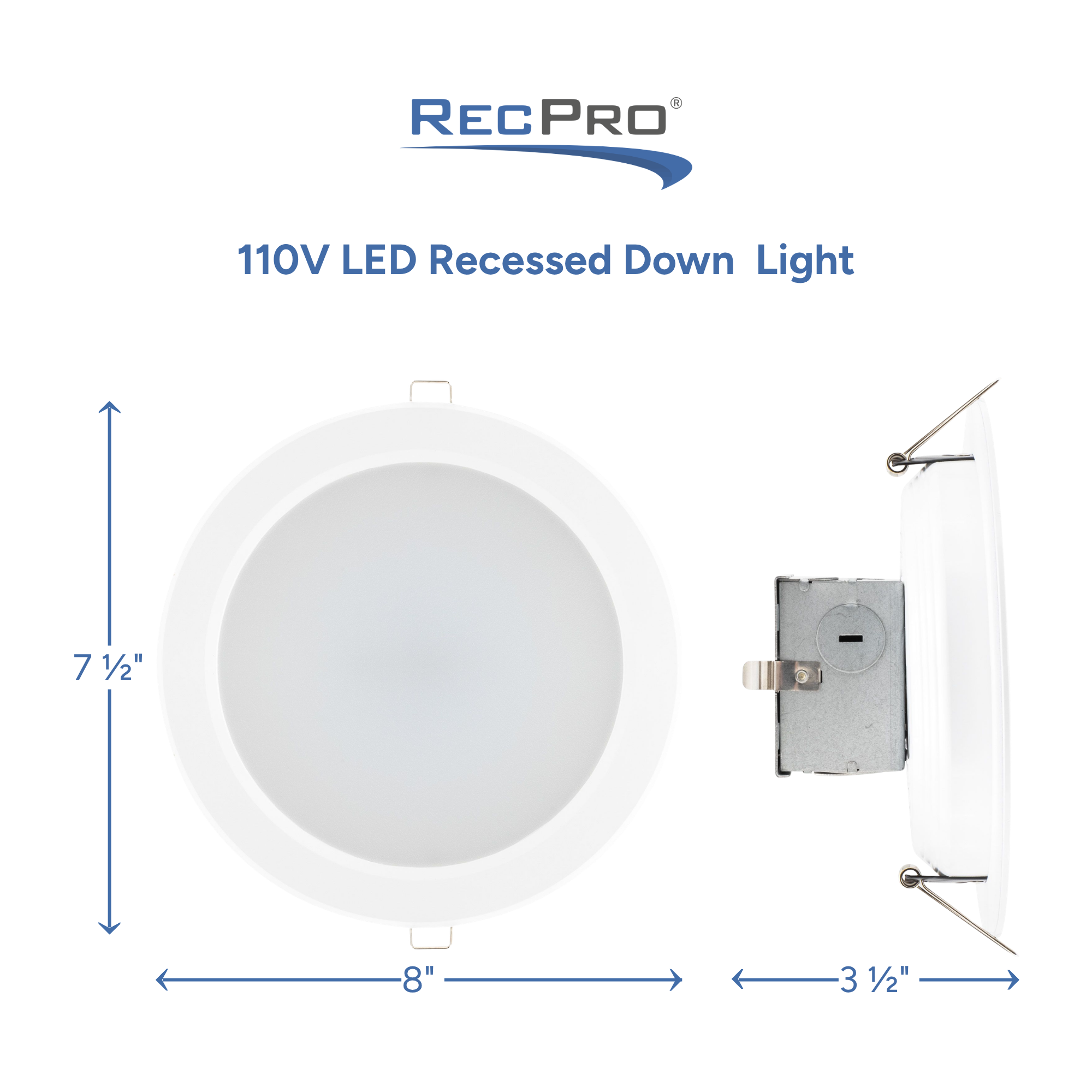 110V LED Recessed Down Light Measurements 110V LED Recessed Down Light Measurements