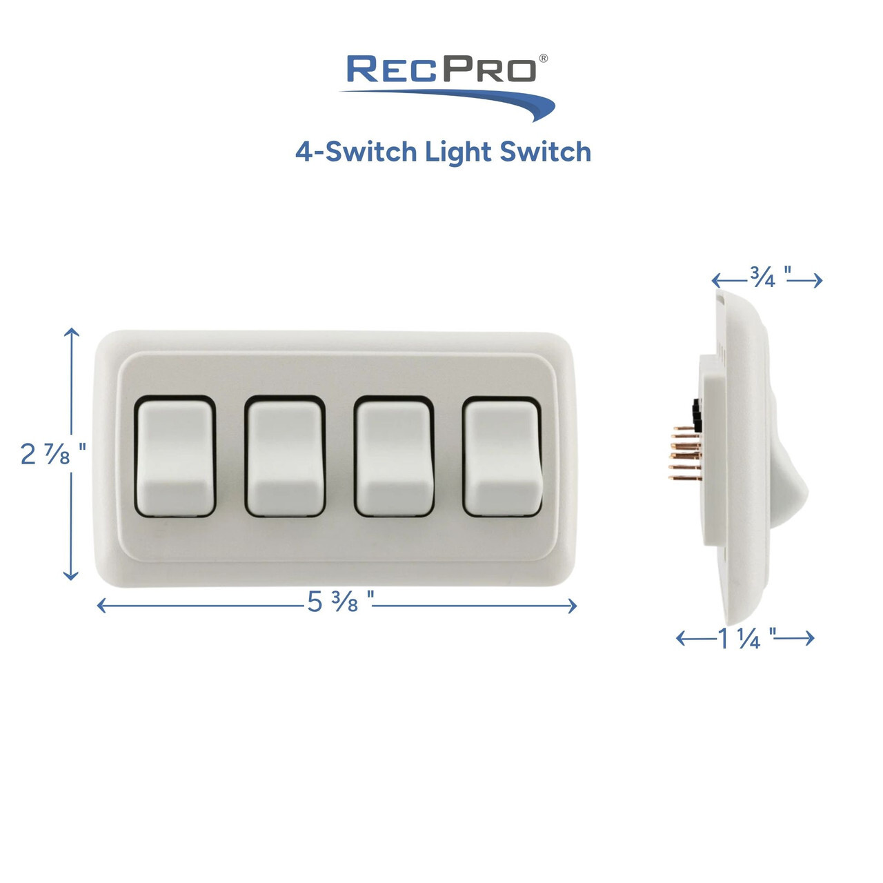4-Switch Light Switch Measurements 4-Switch Light Switch Measurements