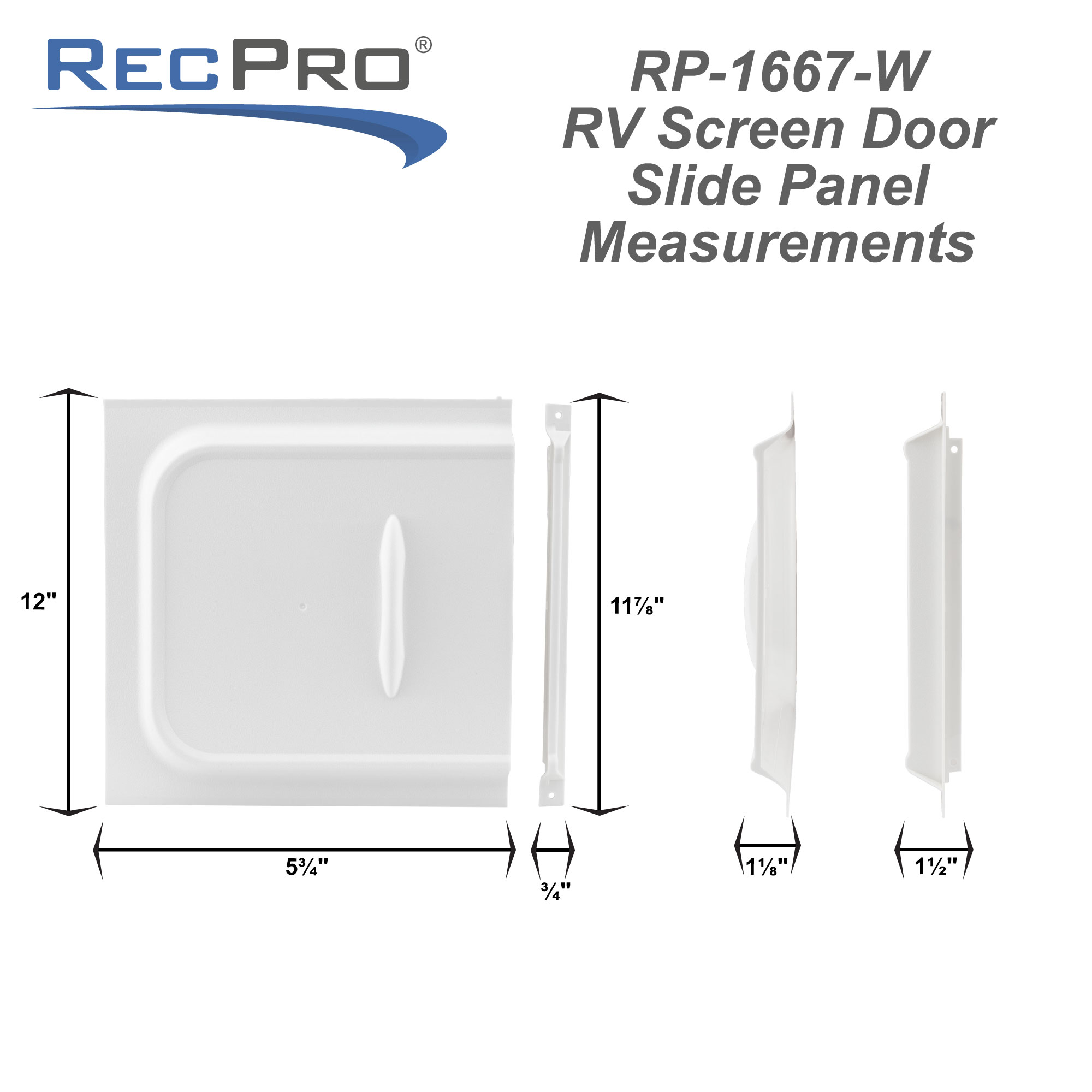 RV Screen Door Slide 12" with Stop RecPro