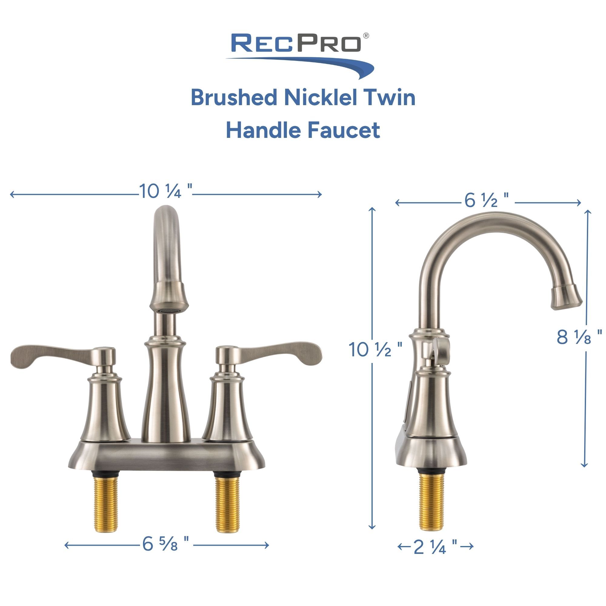 Brushed Nickle Twin Handle Faucet Measurements 