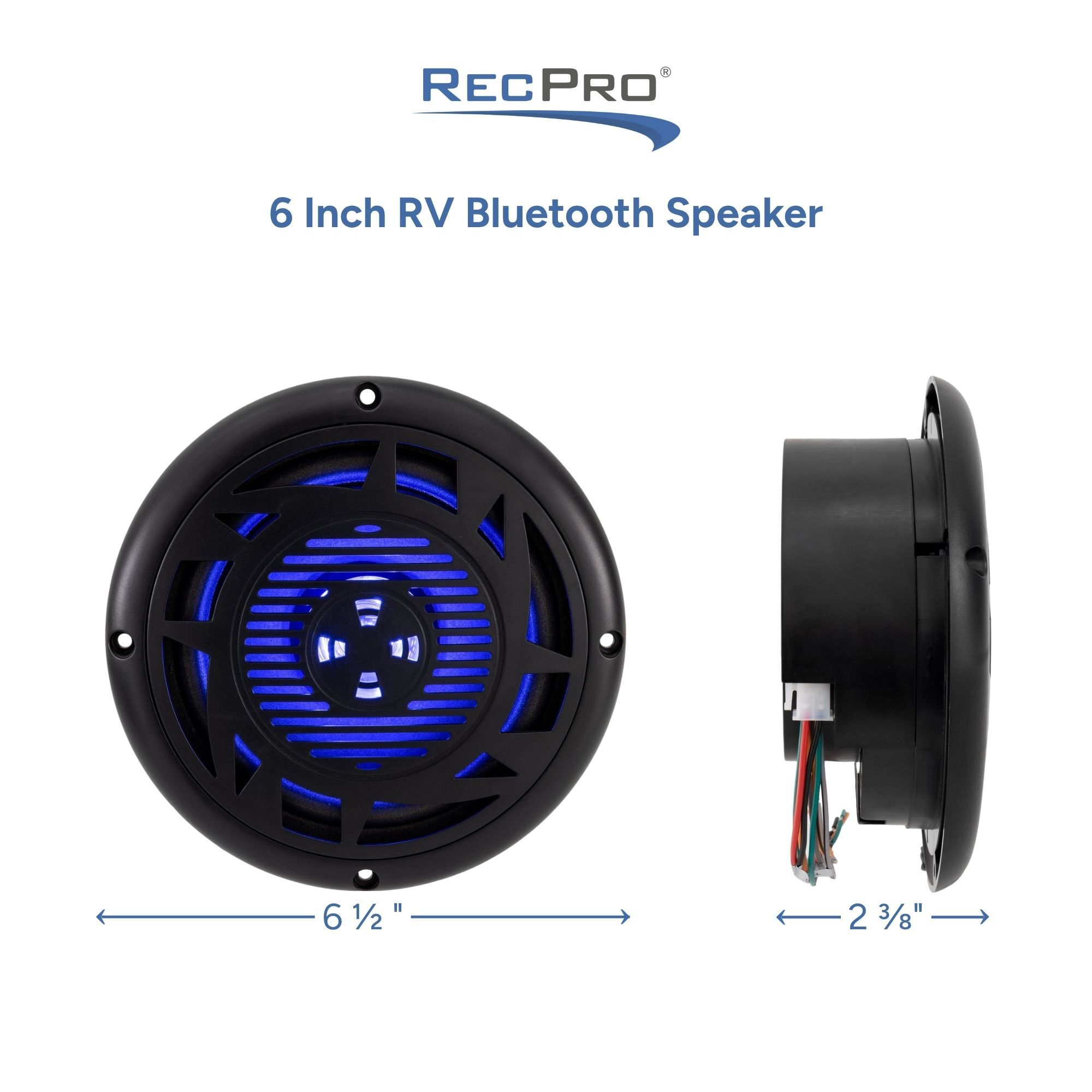 6 Inch RV Bluetooth Speaker Measurements 