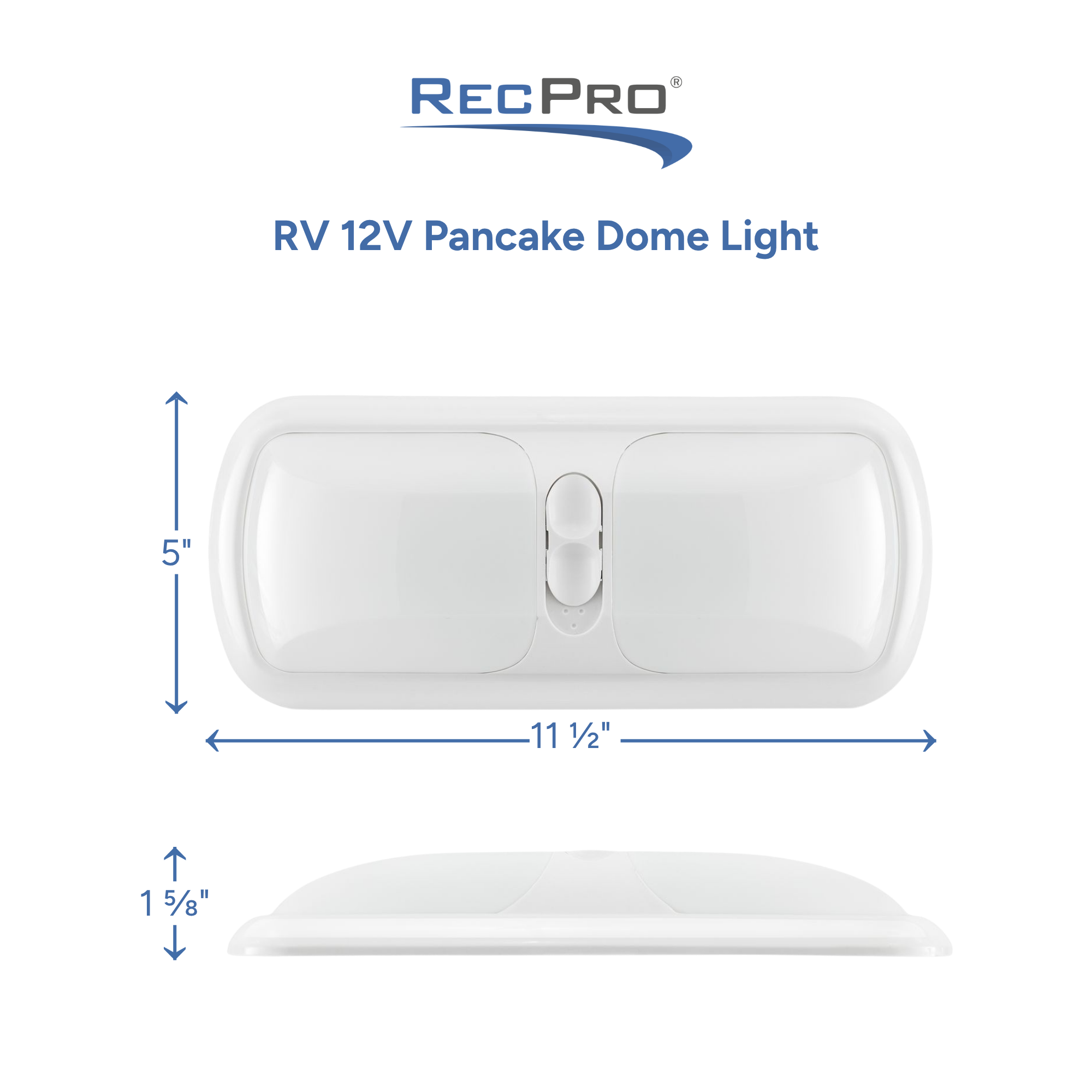 RV 12V Pancake Dome Light Measurements 