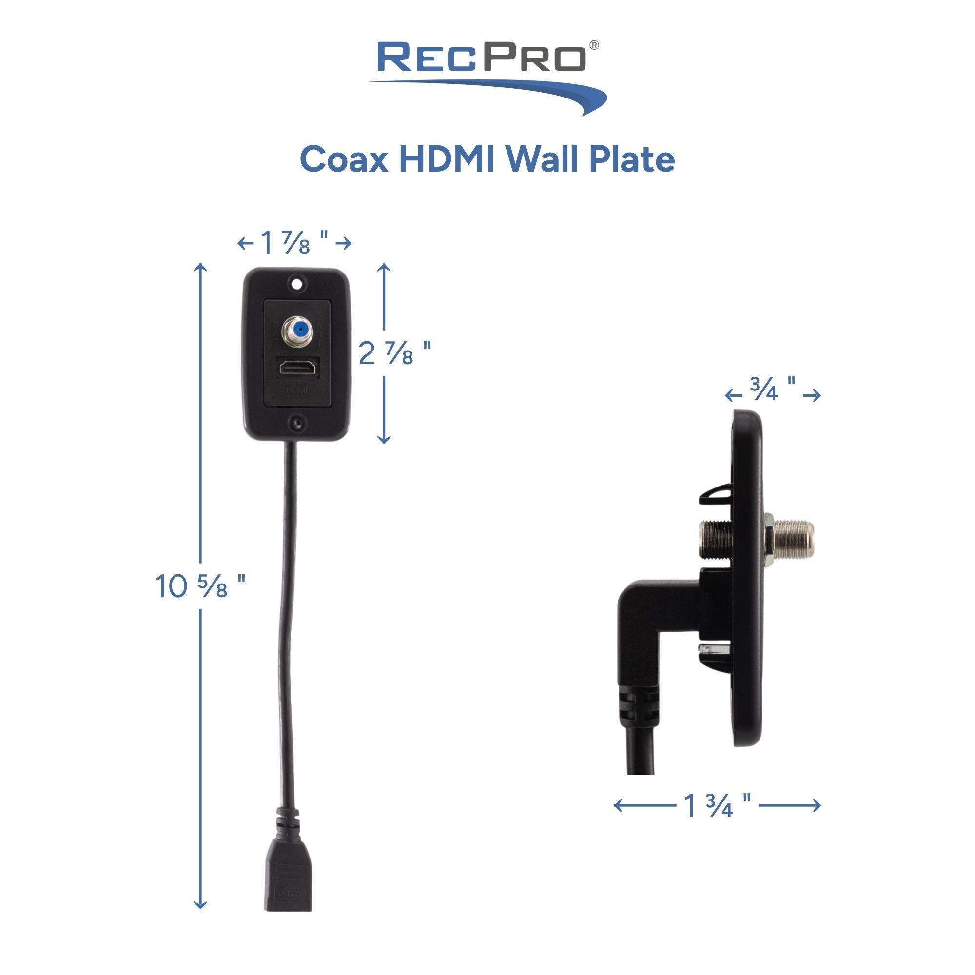 Coax HDMI Wall Plate Measurements 