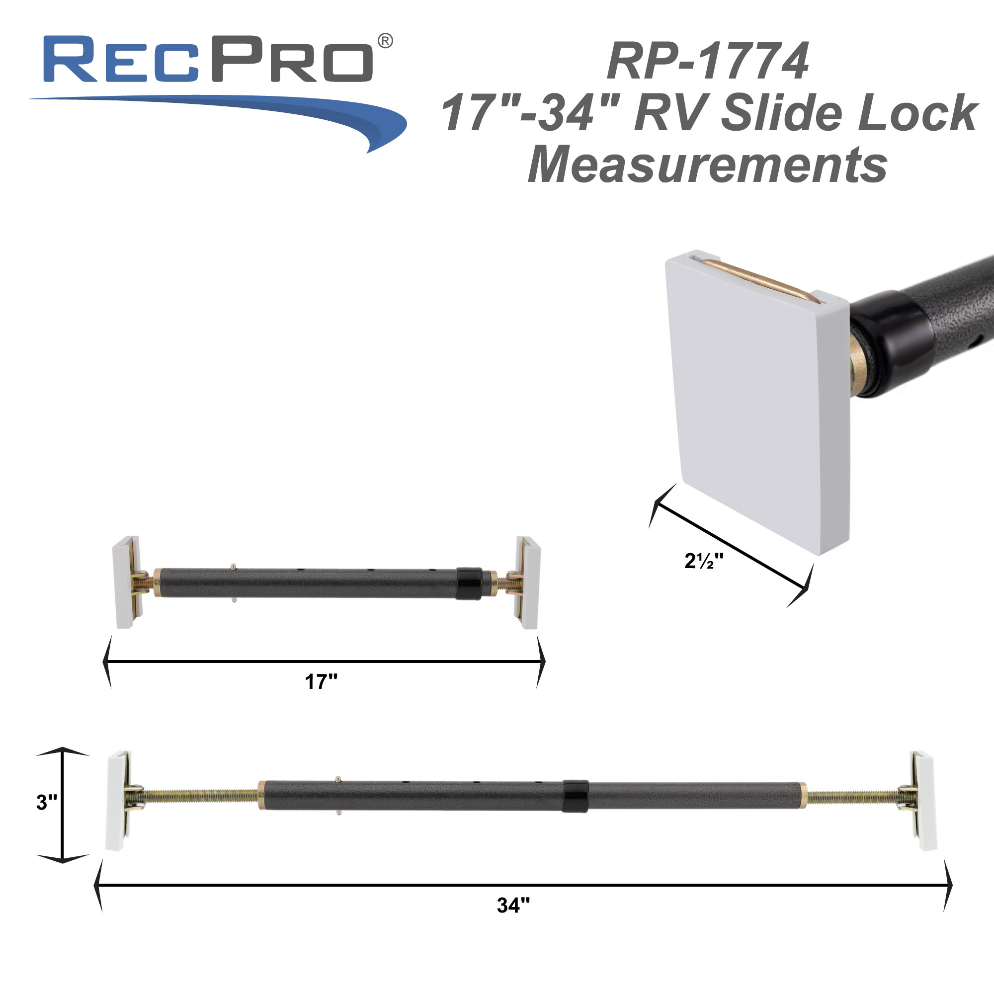 RV Slide Out Lock 17" 34" RecPro