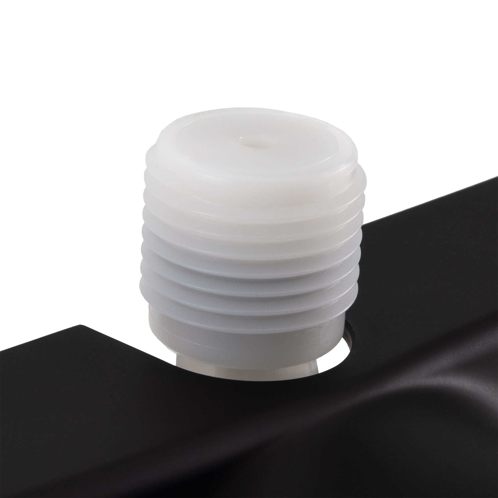 Close up on the showerhead connection.