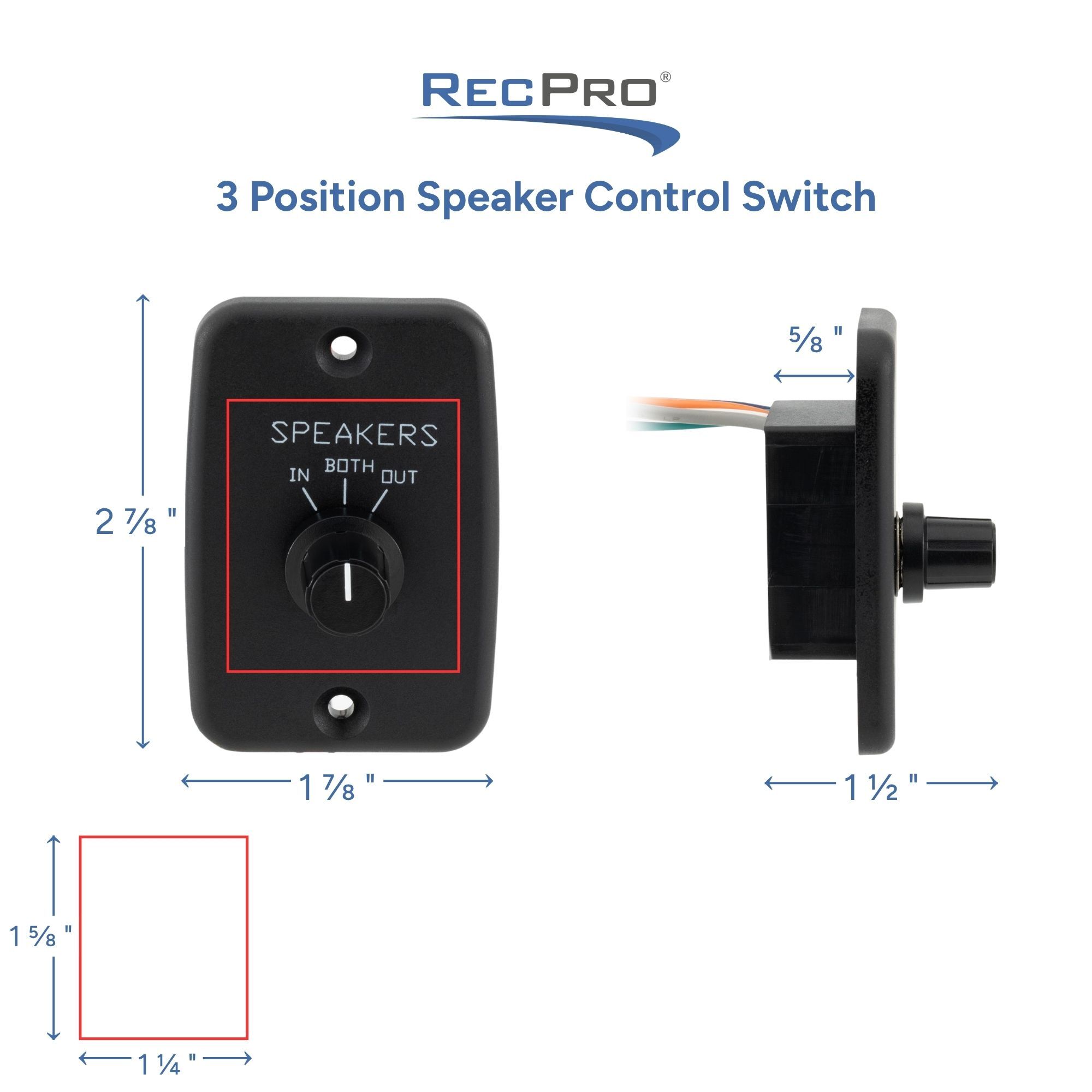 3 Position Speaker Control Switch Measurements 