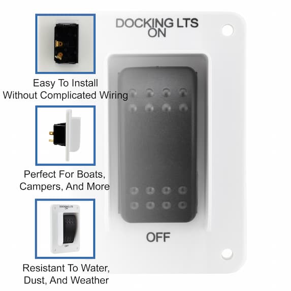 Easy to install without complicated wiring. Perfect for boats, campers, and more. Resistant to water, dust, and weather.