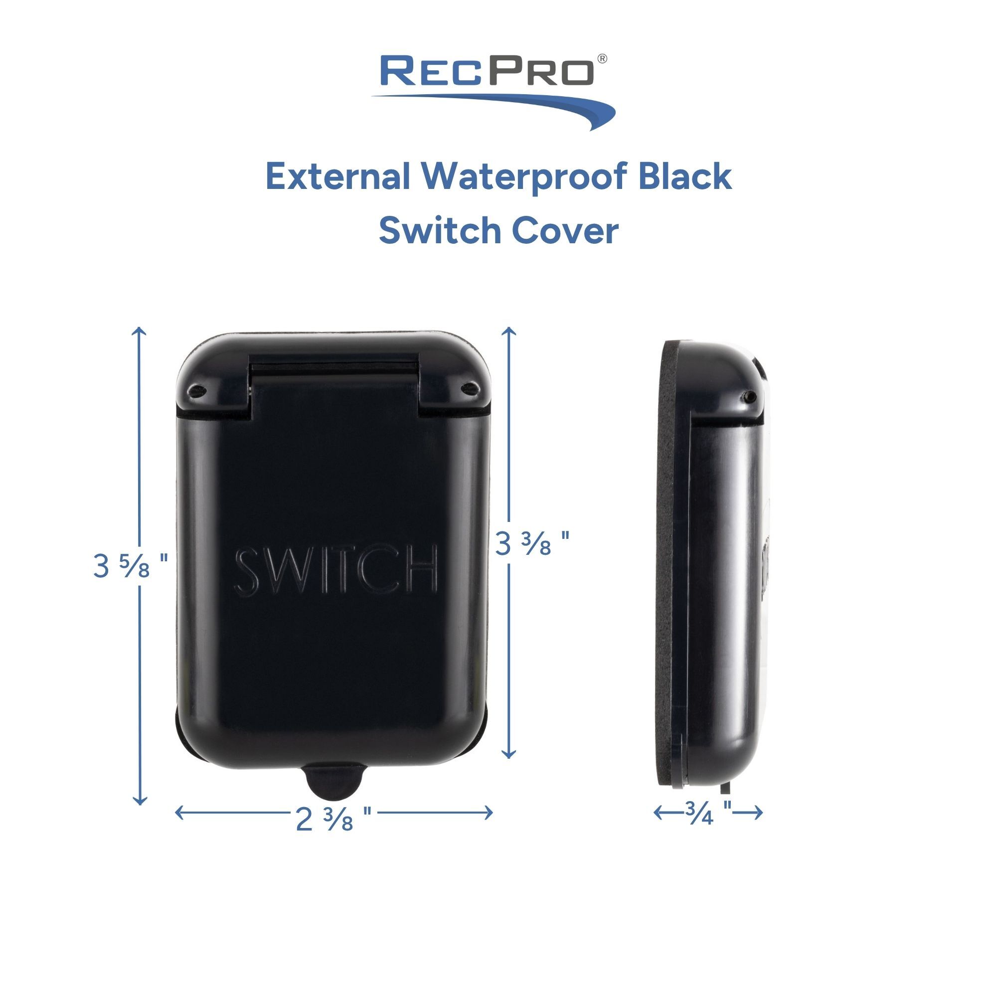 External Waterproof Black Switch Cover Measurements External Waterproof Black Switch Cover Measurements