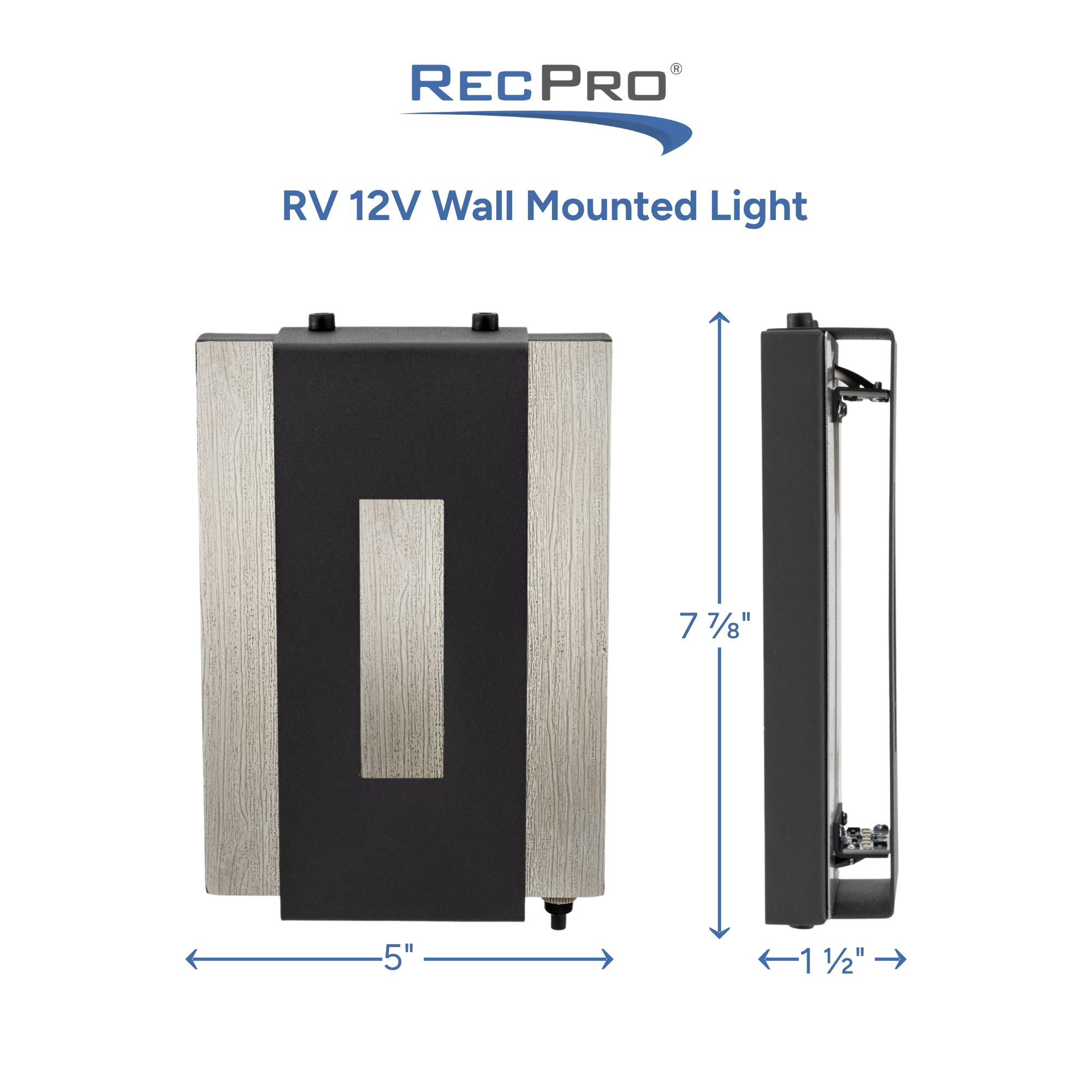 RV 12V Wall Mounted Light Measurements 