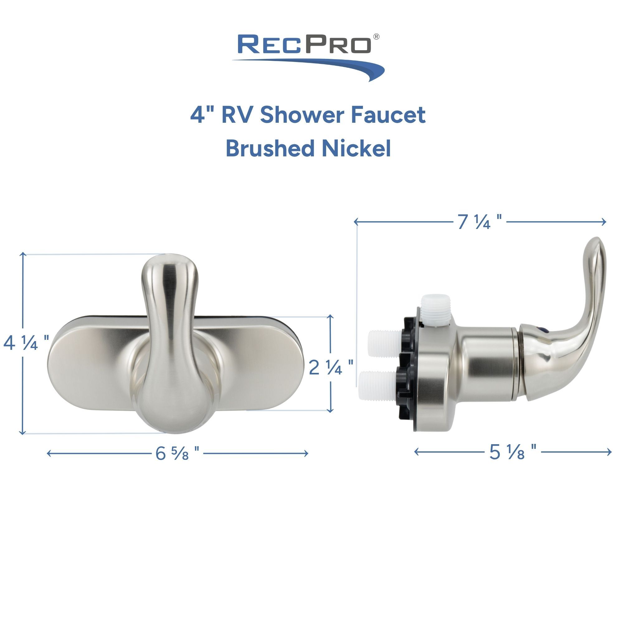 4" RV Shower Faucet Brushed Nickle Measurements 4" RV Shower Faucet Brushed Nickle Measurements