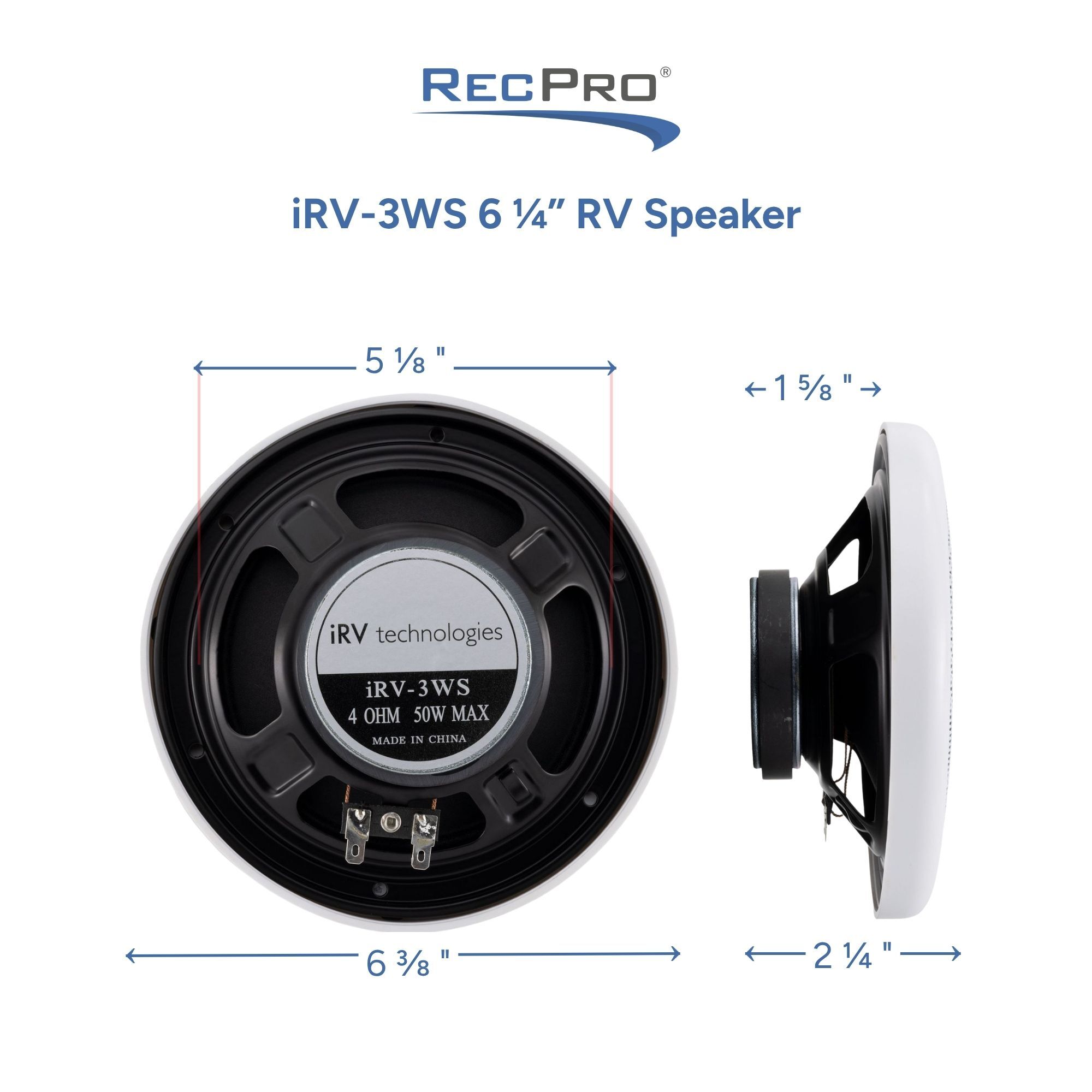 iRV-3WS 6 1/4" RV Speaker Measurements iRV-3WS 6 1/4" RV Speaker Measurements
