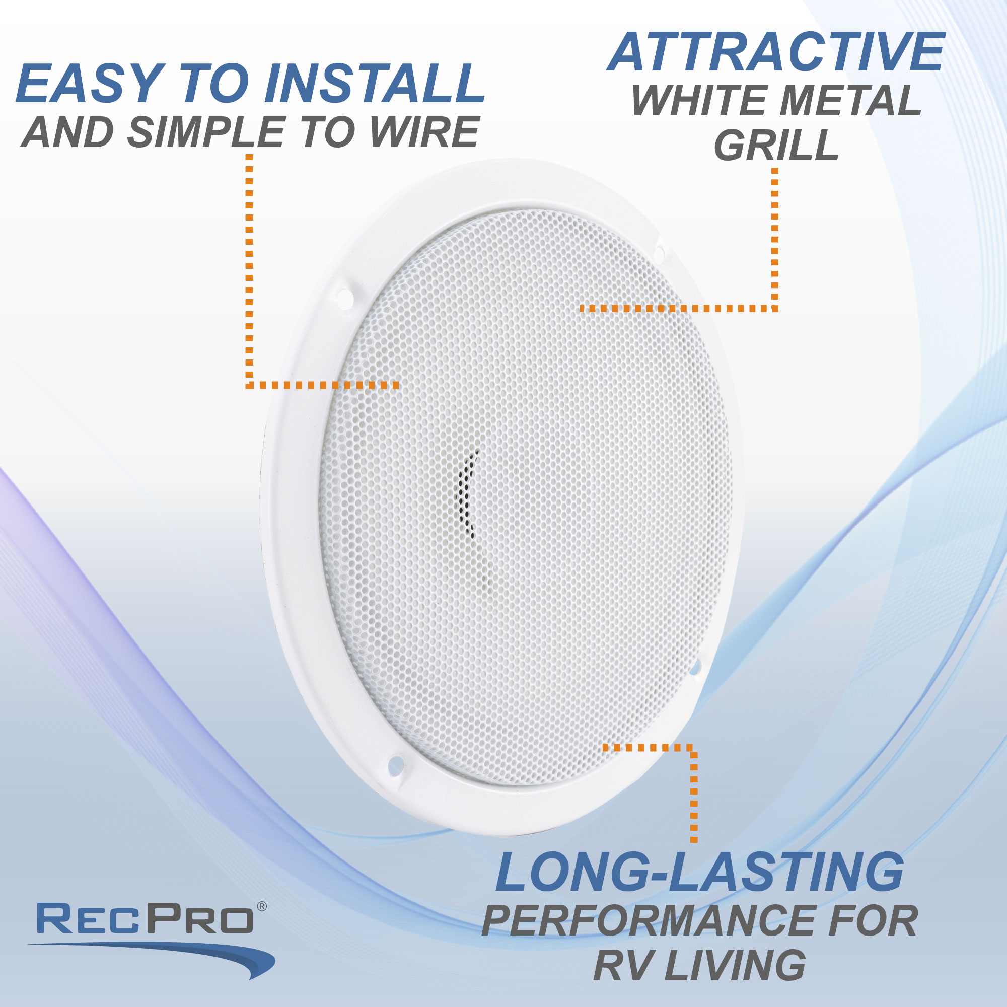 RV Speaker White 5.5" RecPro