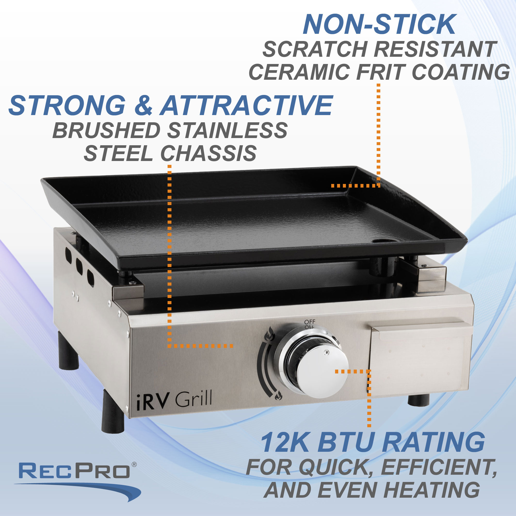 RV Griddle Combo Outdoor Propane Flat Top Grill - RecPro