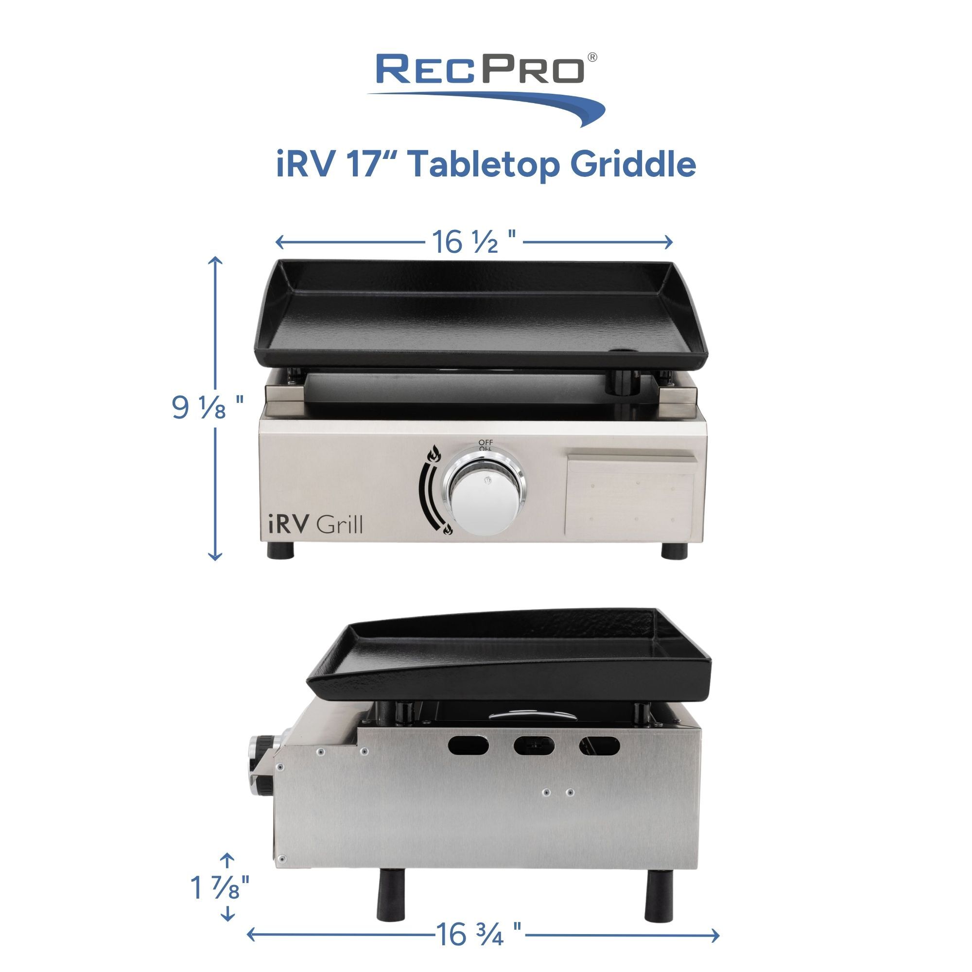 iRV 17" Tabletop Griddle Measurements iRV 17" Tabletop Griddle Measurements