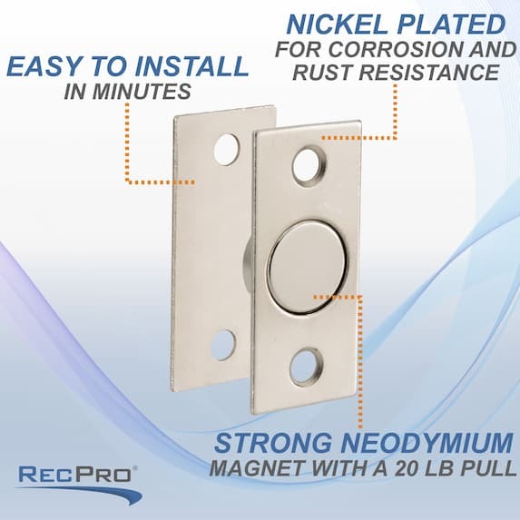 easy to install, nickel plated, strong neodymium magnet