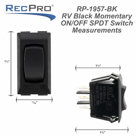 White RV momentary switch measurements.