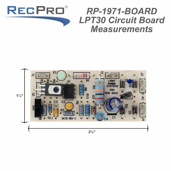 RV transfer switch replacement circuit board measurements.