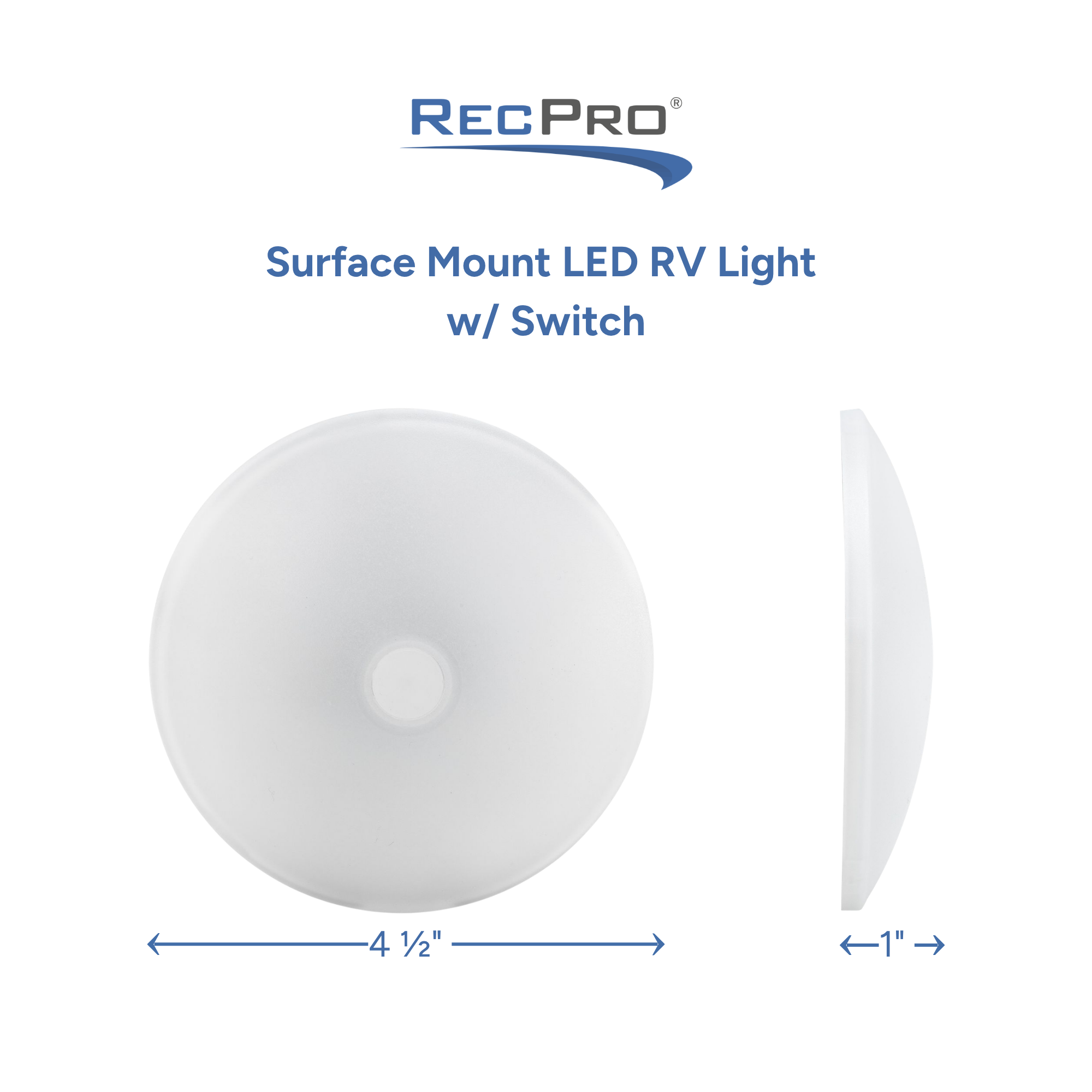Surface Mount LED RV Light w/ Switch Measurements Surface Mount LED RV Light w/ Switch Measurements