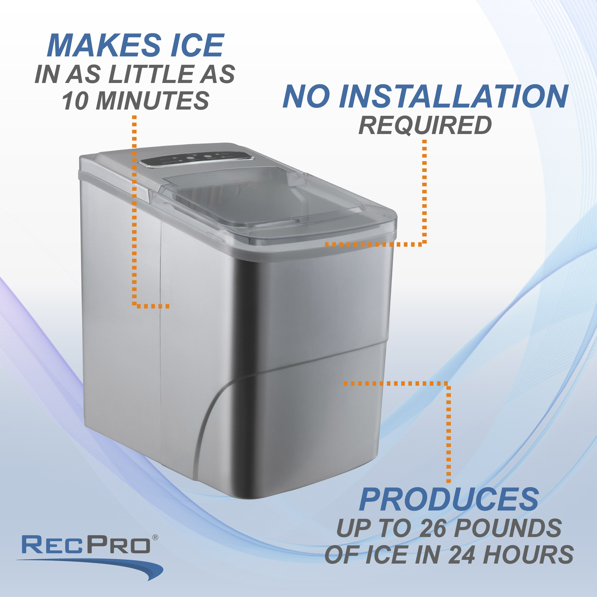 Comfort Clear Ice Cube Maker Machine, First Cubes In 15 Minutes 28 Lbs. Of  Ice In 24 Hours