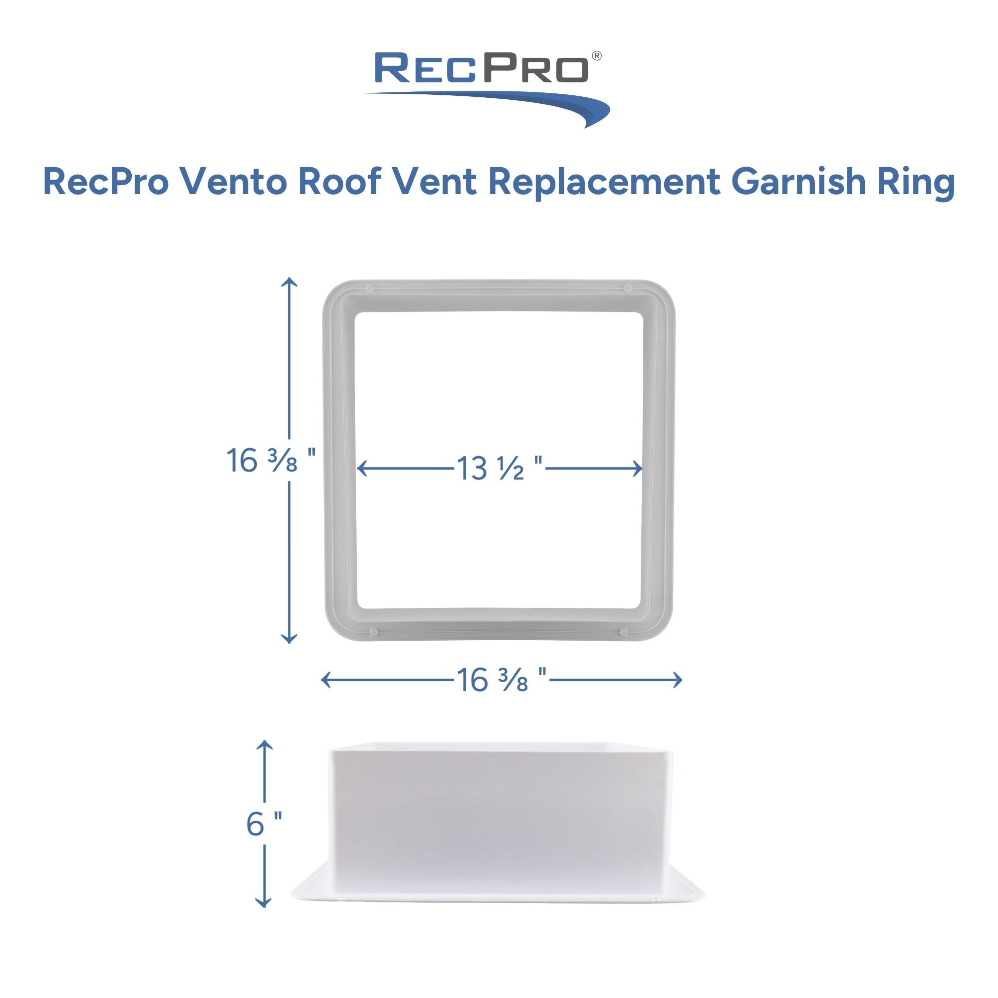 RecPro Vento Roof Vent Replacement Garnish Ring Measurements RecPro Vento Roof Vent Replacement Garnish Ring Measurements