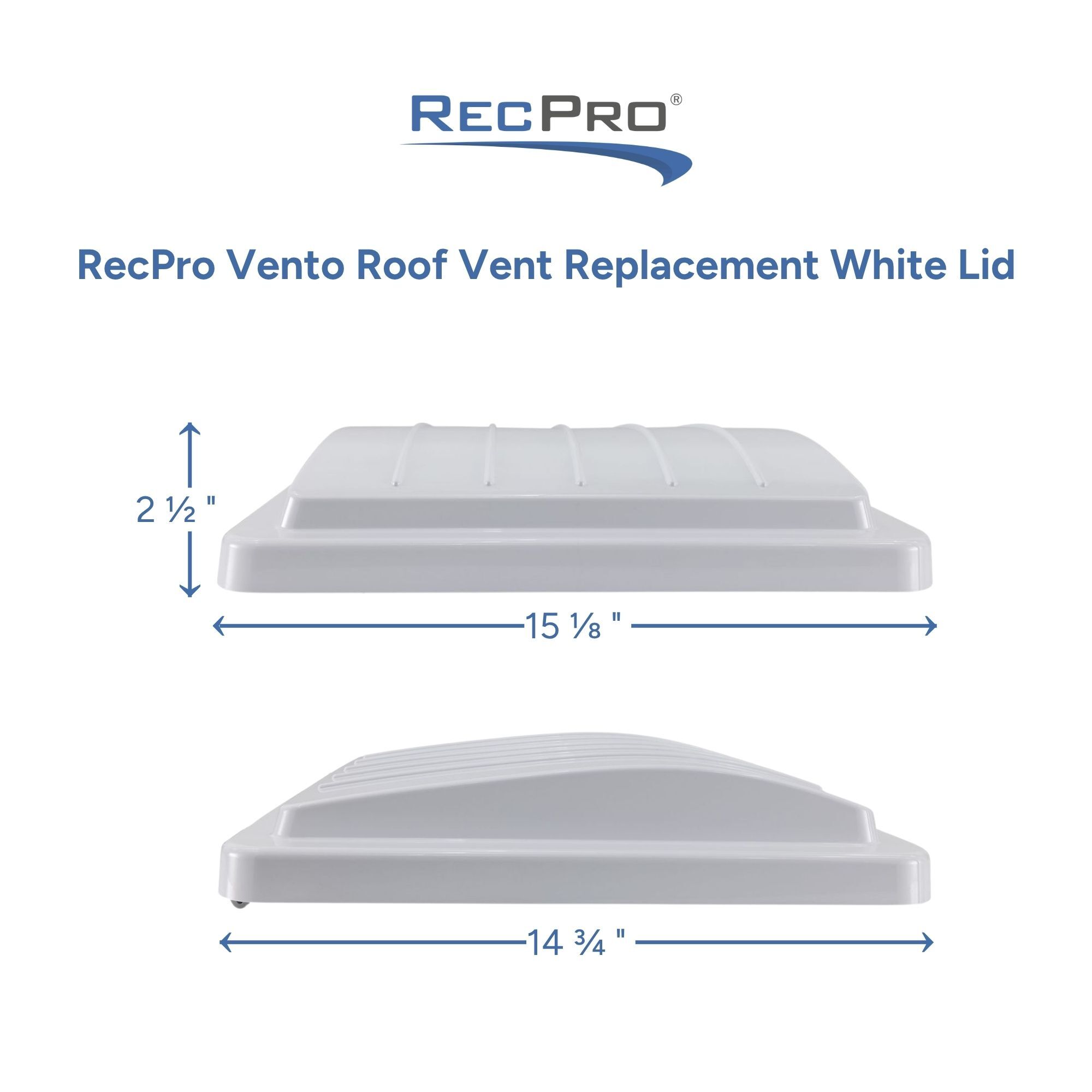 RecPro Vento Roof Vent Replacement White Lid Measurements RecPro Vento Roof Vent Replacement White Lid Measurements