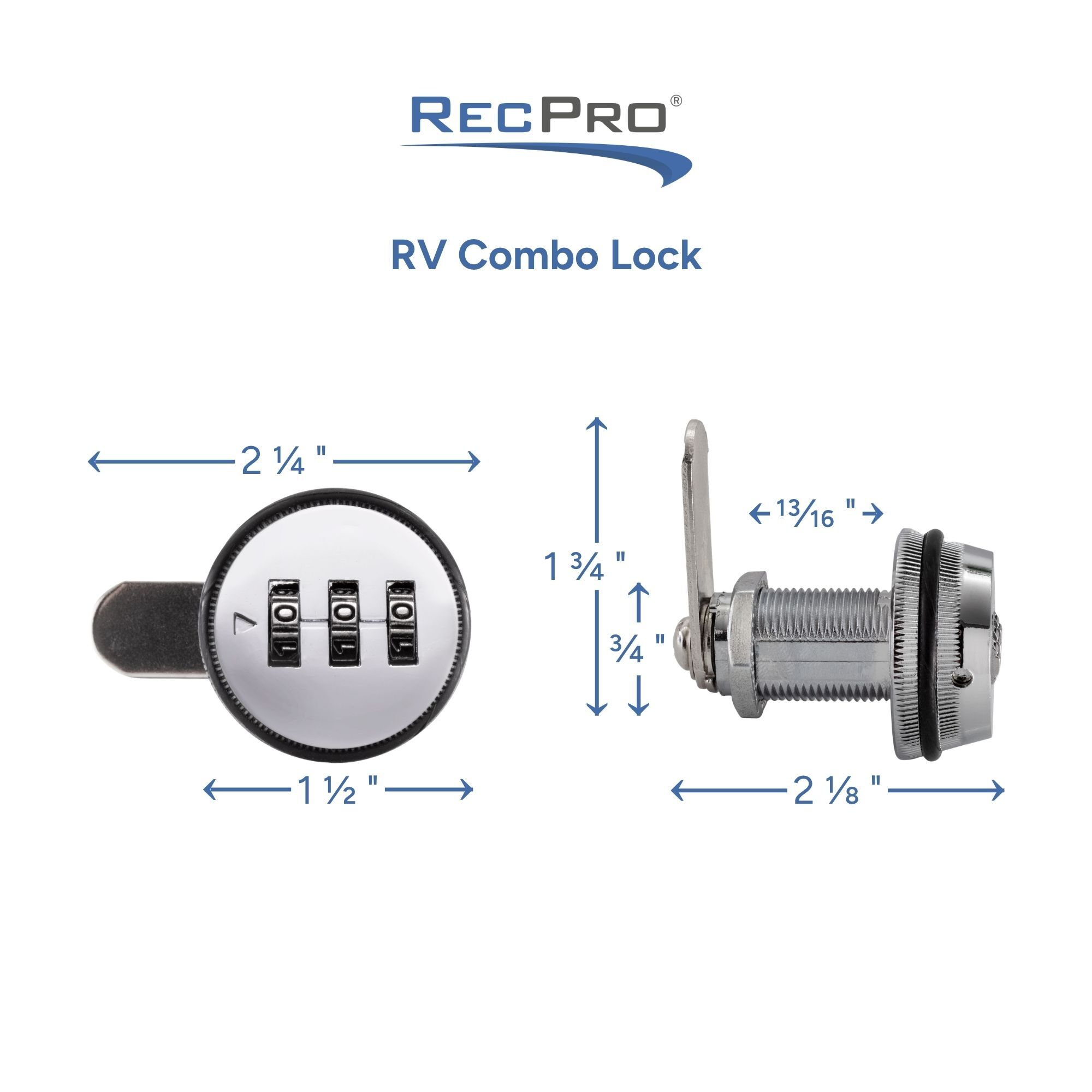 RV Combo Lock Measurements 