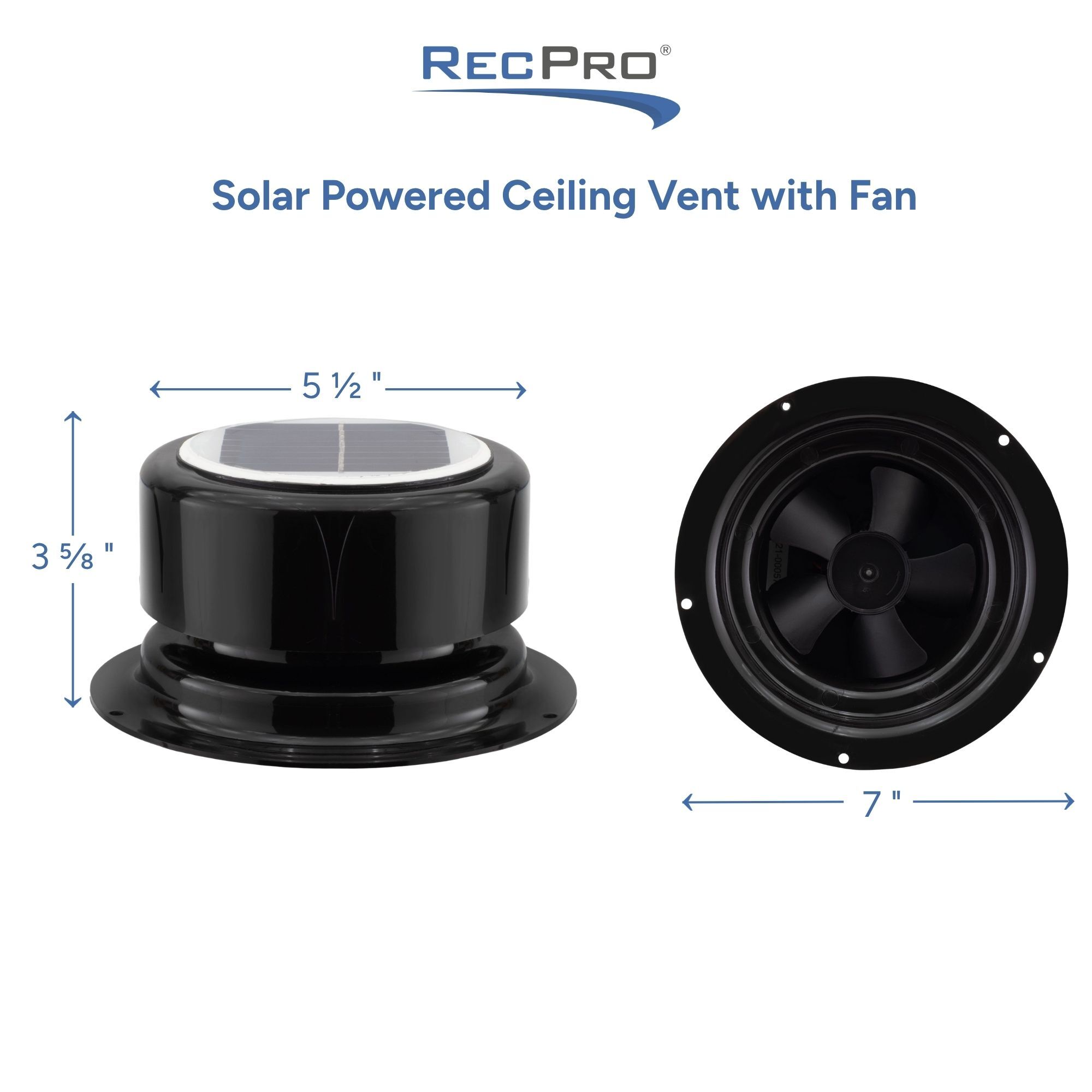 Solar Powered Ceiling Vent with Fan Measurements Solar Powered Ceiling Vent with Fan Measurements