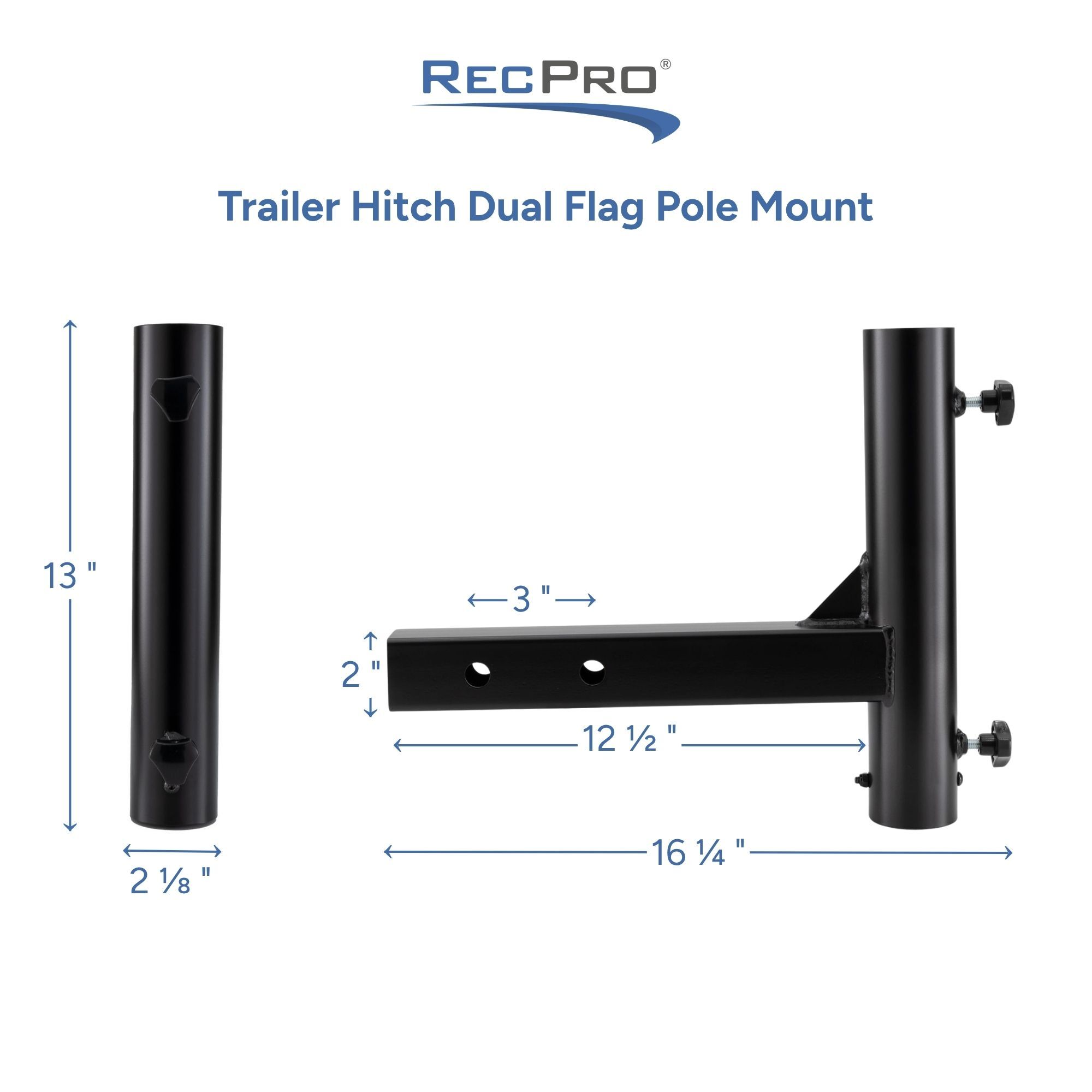Trailer Hitch Dual Flag Pole Mount Measurements Trailer Hitch Dual Flag Pole Mount Measurements