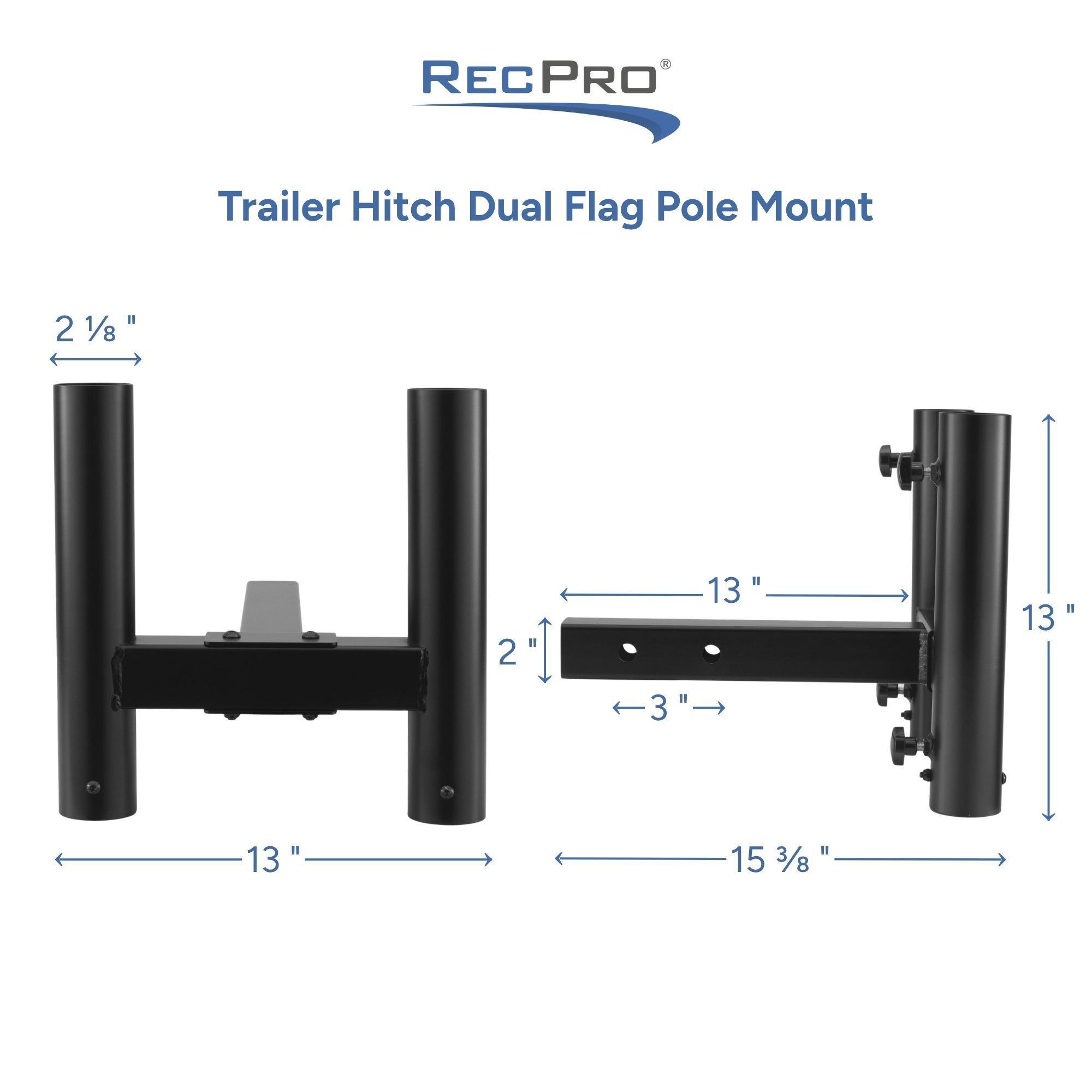 Trailer Hitch Dual Flag Pole Mount Measurements Trailer Hitch Dual Flag Pole Mount Measurements