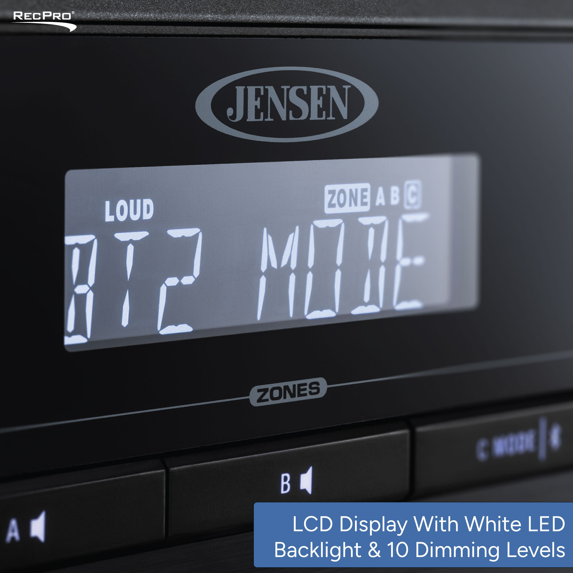 LCD Display With White LED Backlight & 10 Dimming Levels
