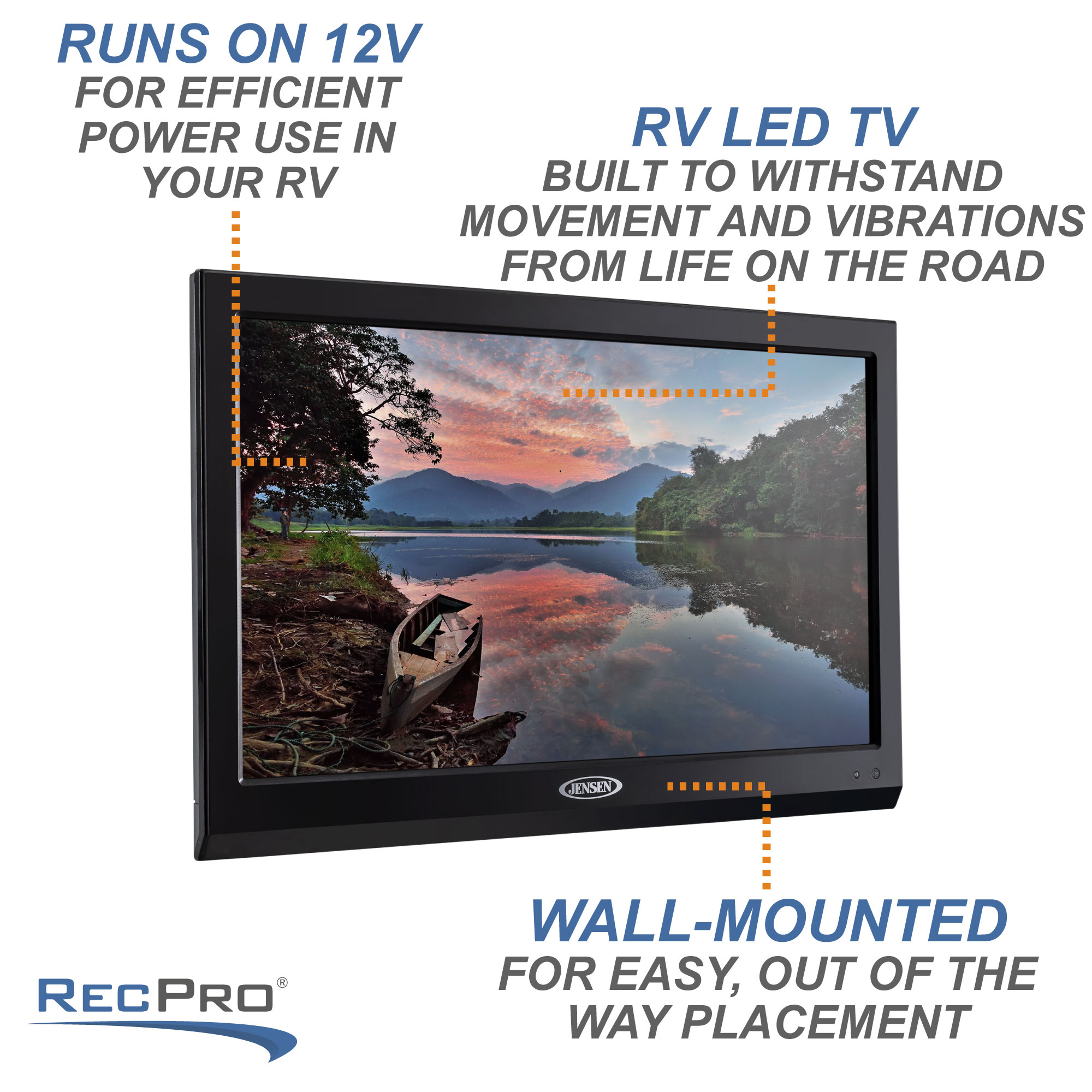 TV LED HD 21,5'' (55 cm) Seeview para autocaravanas y furgonetas camper