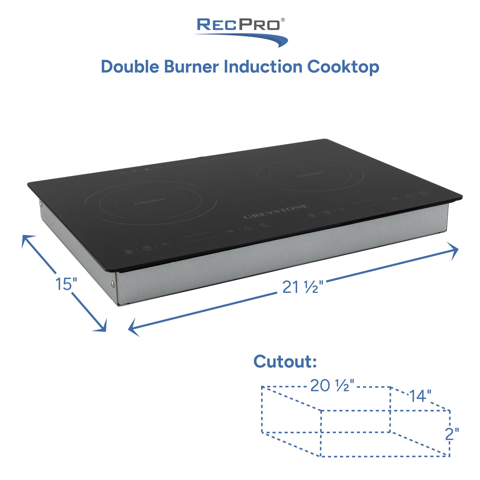 Double Burner Induction Cooktop Measurements 