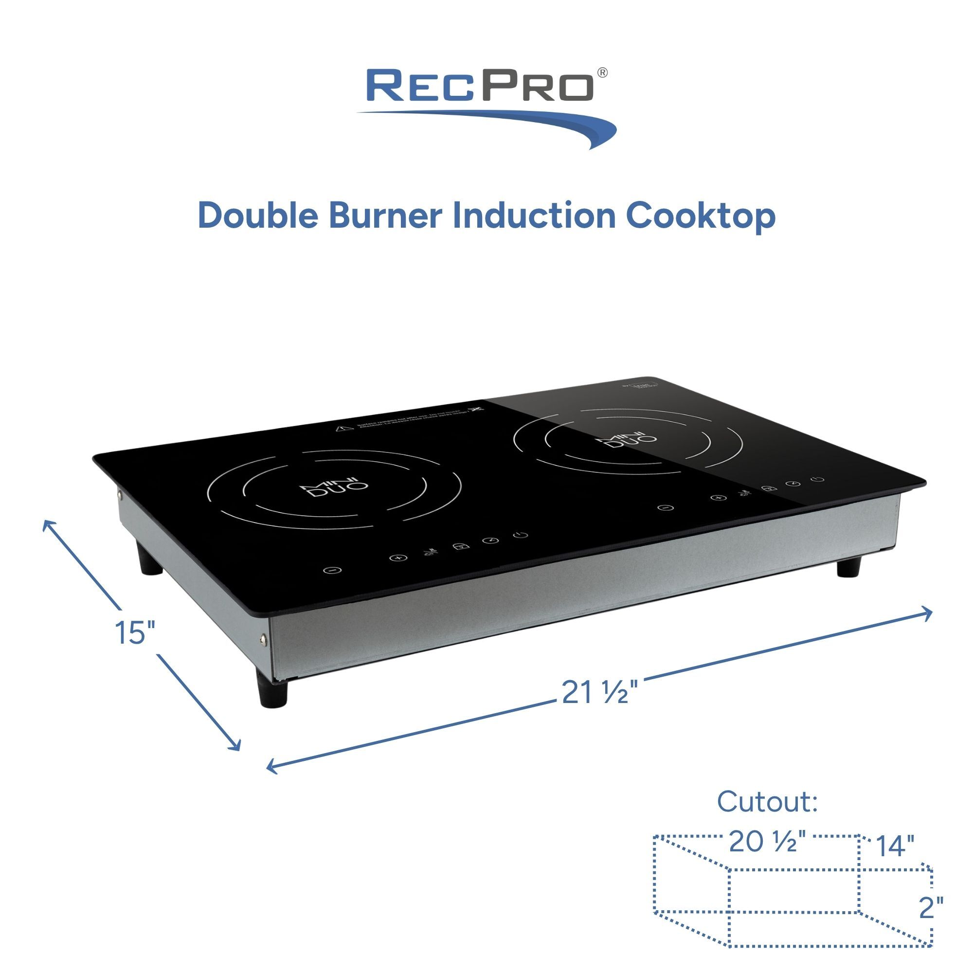 Double Burner Induction Cooktop Measurements 