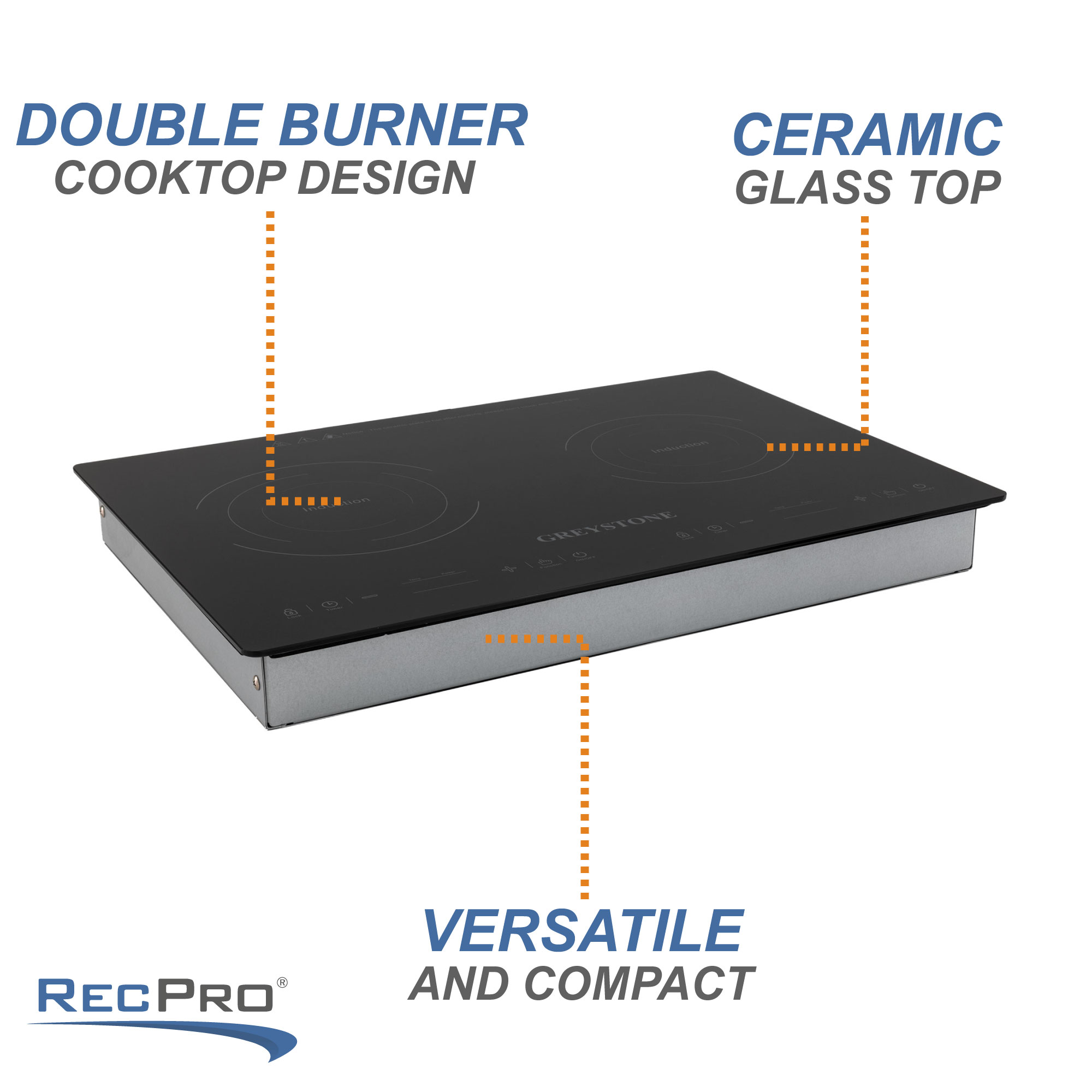 RecPro RV Induction Cooktop | 1300 Watt Single Burner | Electric Range for Countertop Use | Portable