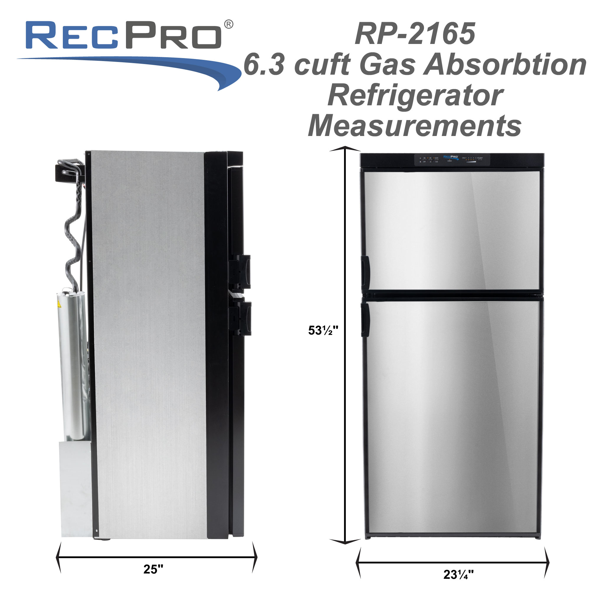 recpro rv refrigerator stainless steel 4.3 cubic feet