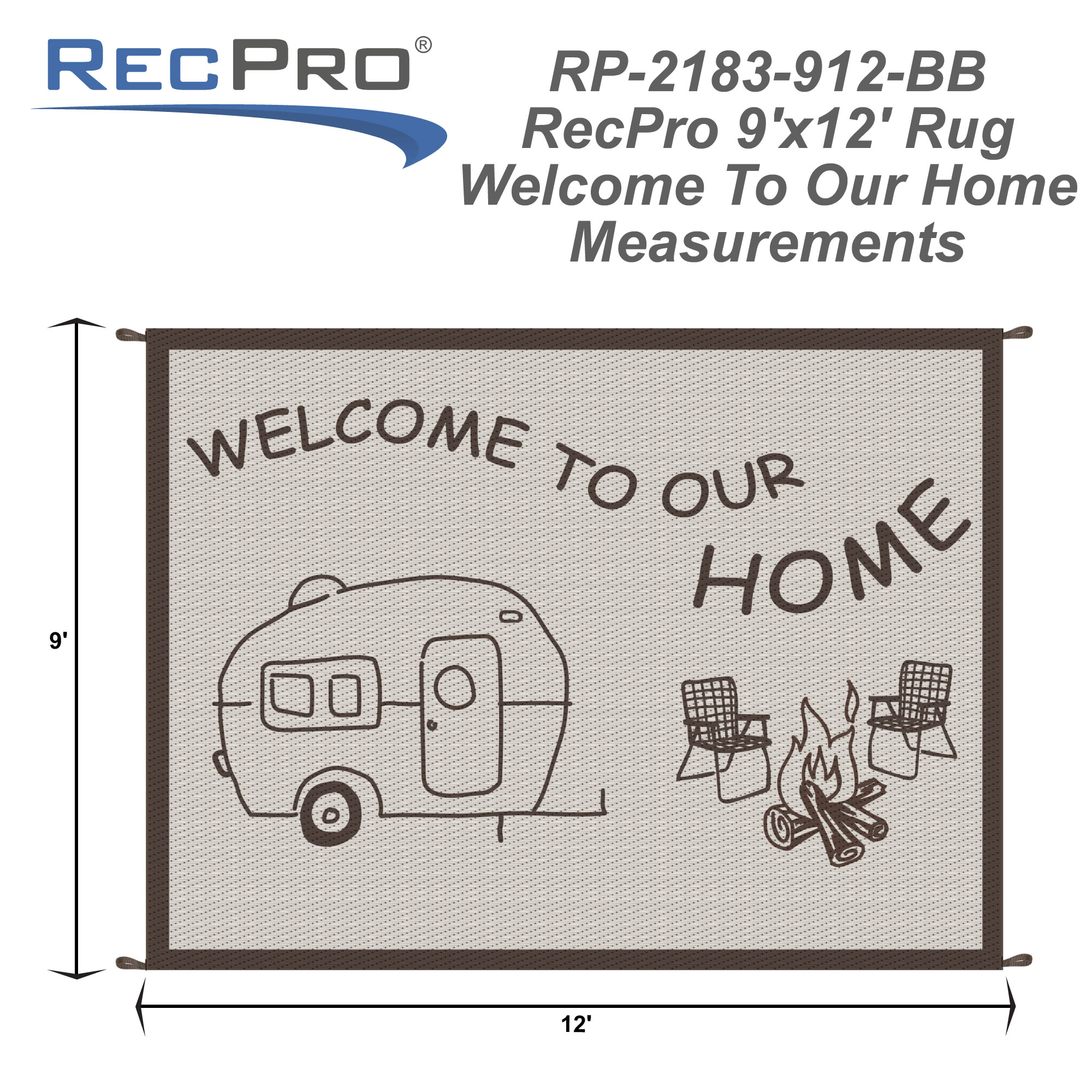 Welcome to our Home RV Outdoor Waterproof Rug - RecPro