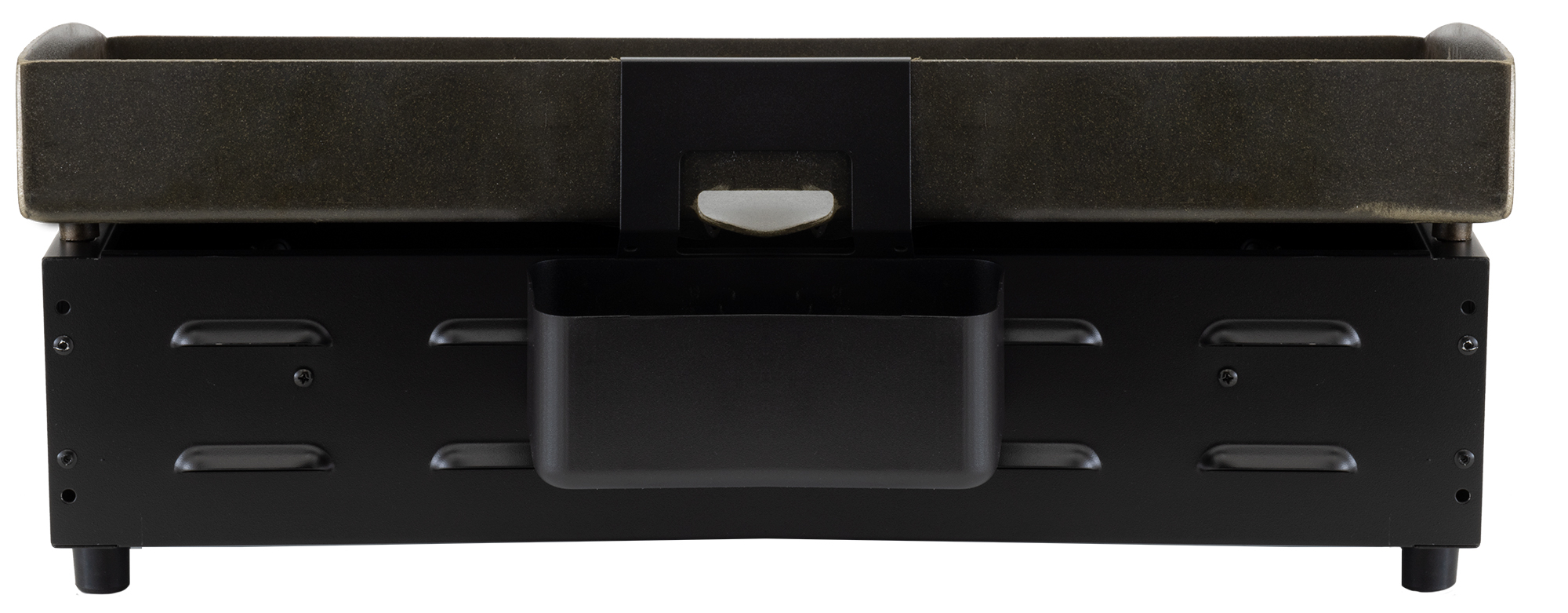 Blackstone tabletop griddle back view.