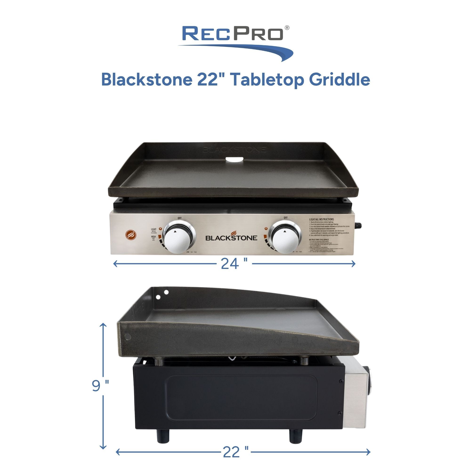 Blackstone 22" Tabletop Griddle Measurements Blackstone 22" Tabletop Griddle Measurements