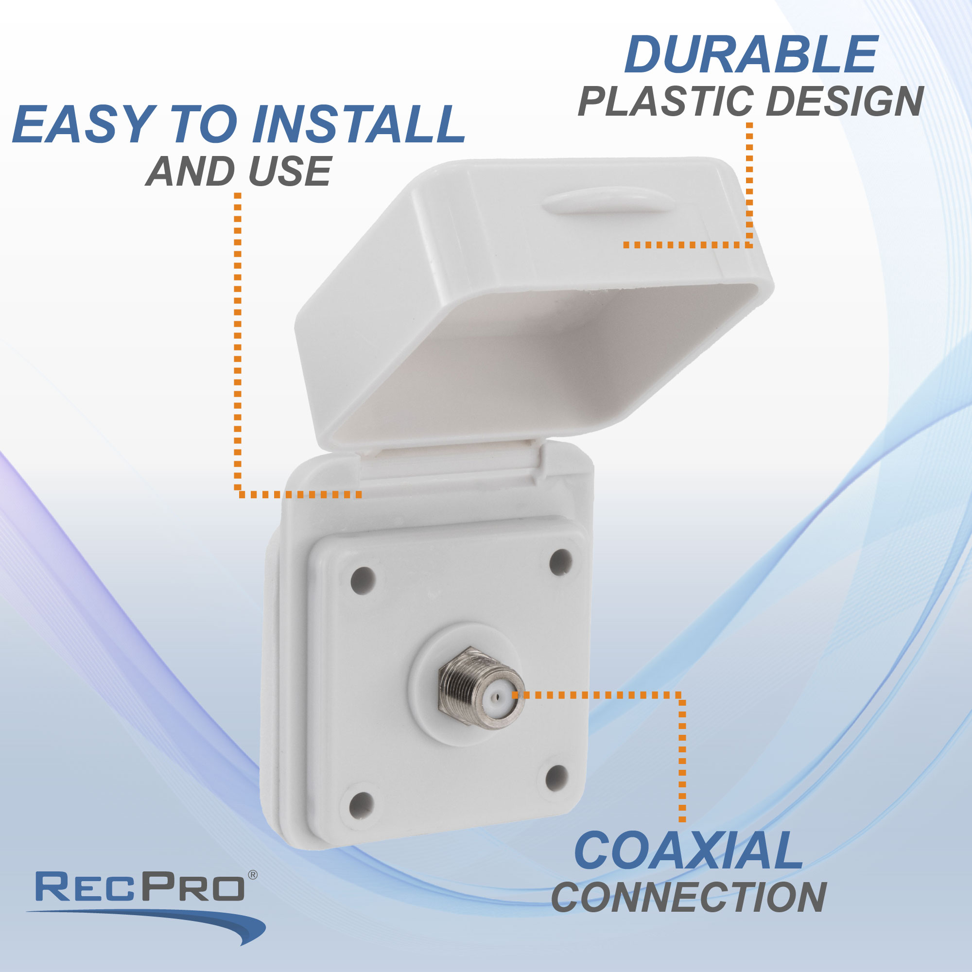 RV Cable TV Hookup Coaxial Cable Connector and HDMI Wall Plate - RecPro