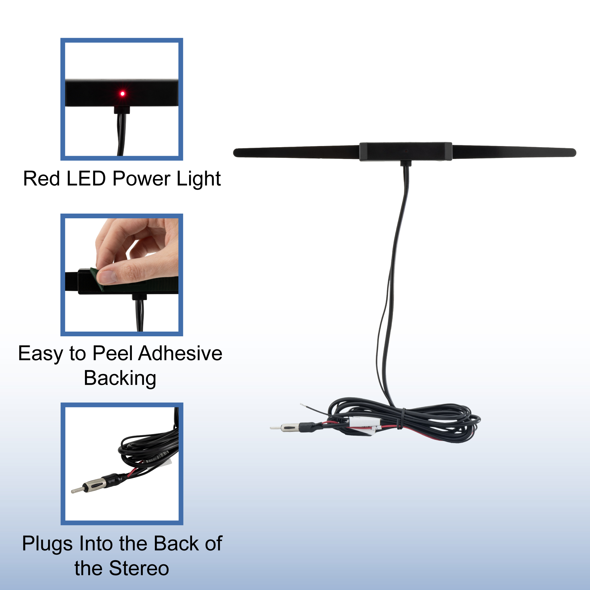 RV AM/FM Amplified Stereo Antenna Indoor/Outdoor - RecPro